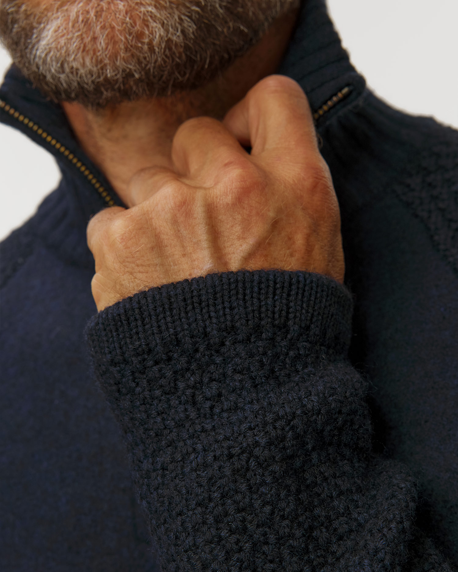 Men's Amundsen Boiled Ski Sweater W/ Flag dark blue