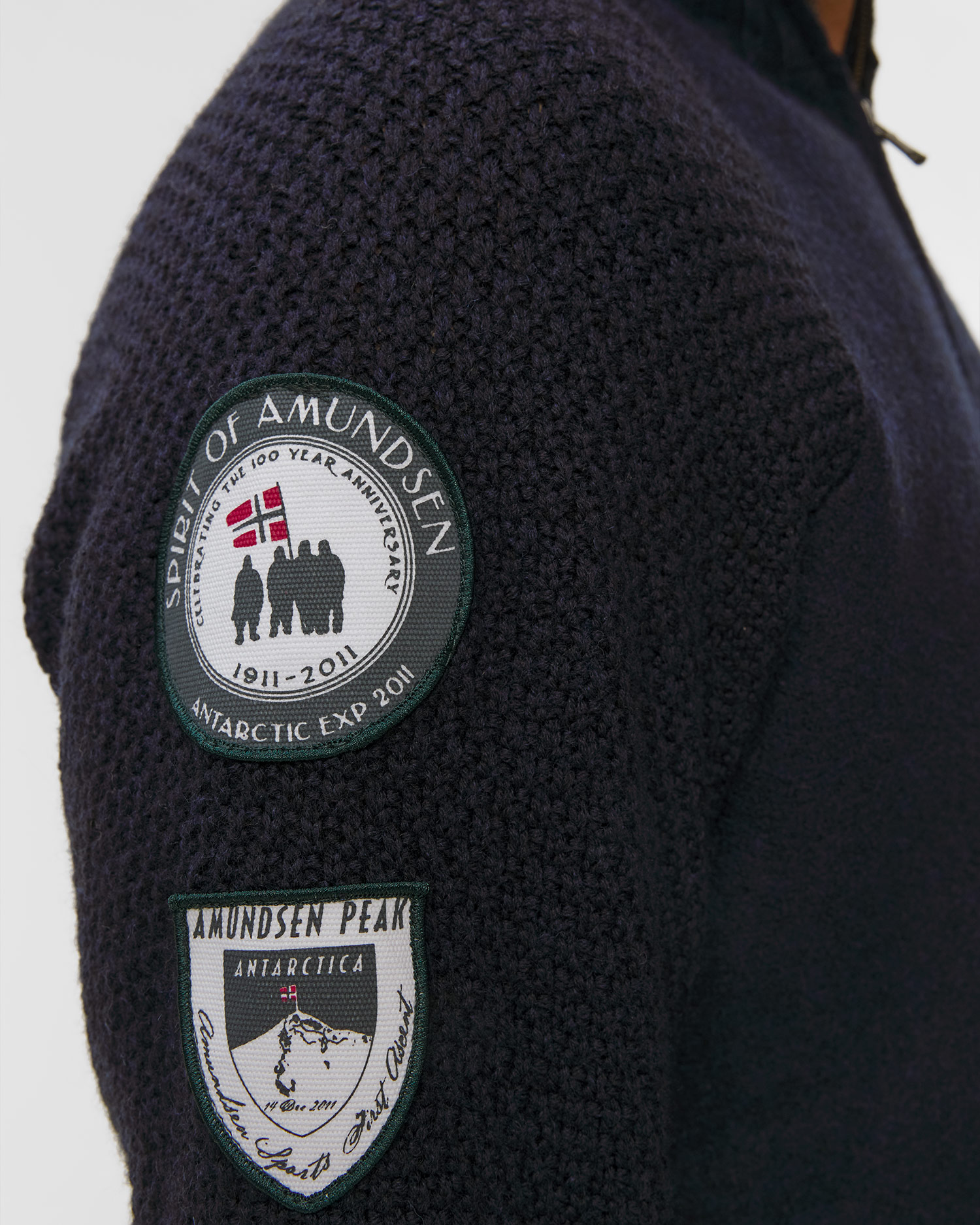 Men's Amundsen Boiled Ski Sweater W/ Flag dark blue