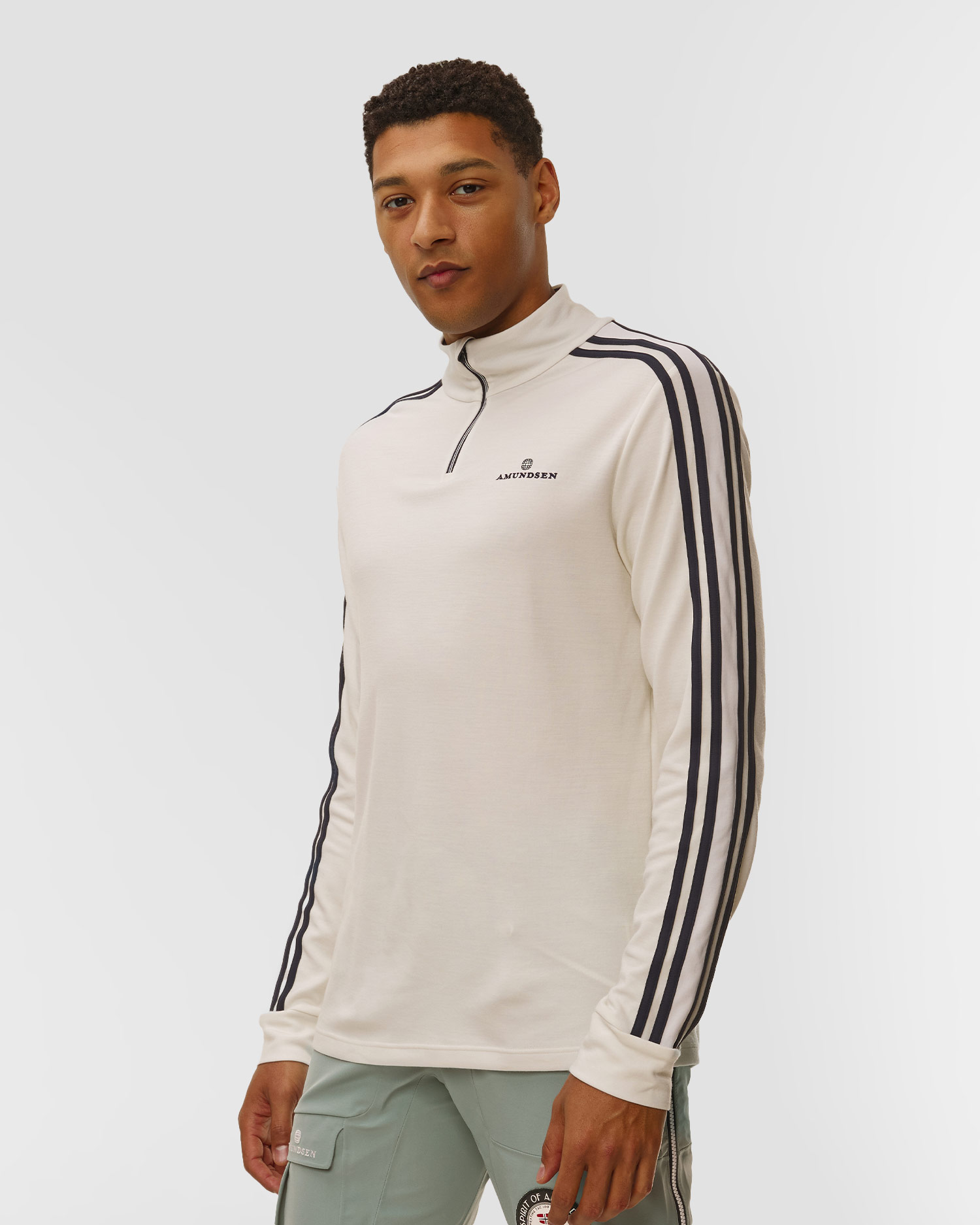 Bluza techniczna męska Amundsen 5Mila Half Zip Lines biała