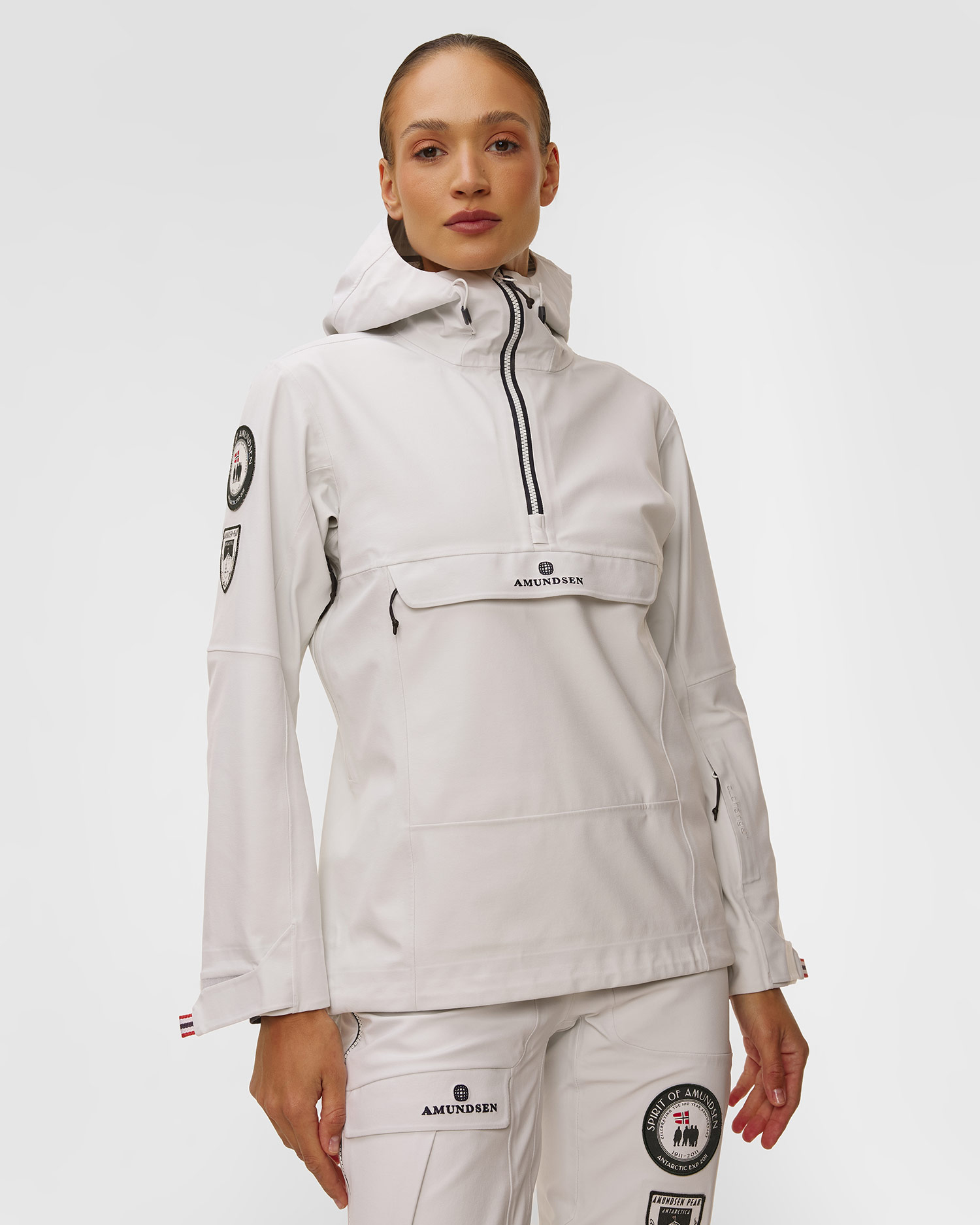 Dámska skialpinistická bunda Amundsen Amundsen Peak Anorak biela, Farba-Vzor: Biały
