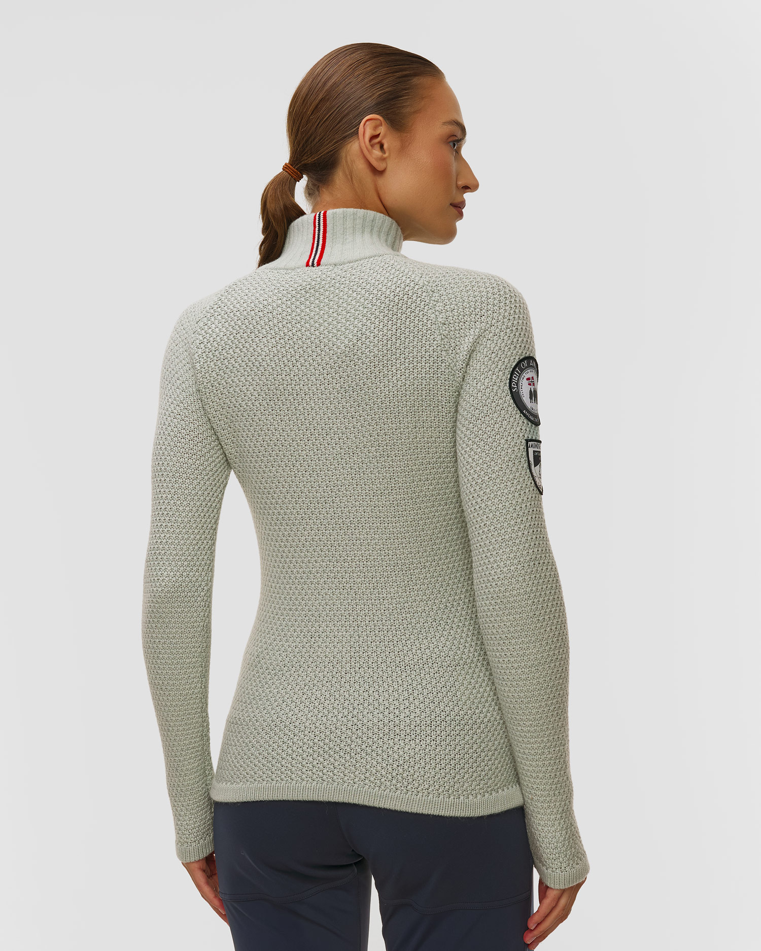 Amundsen Boiled Ski Sweater W/ Flag Skirollkragenpullover für Damen in Grün