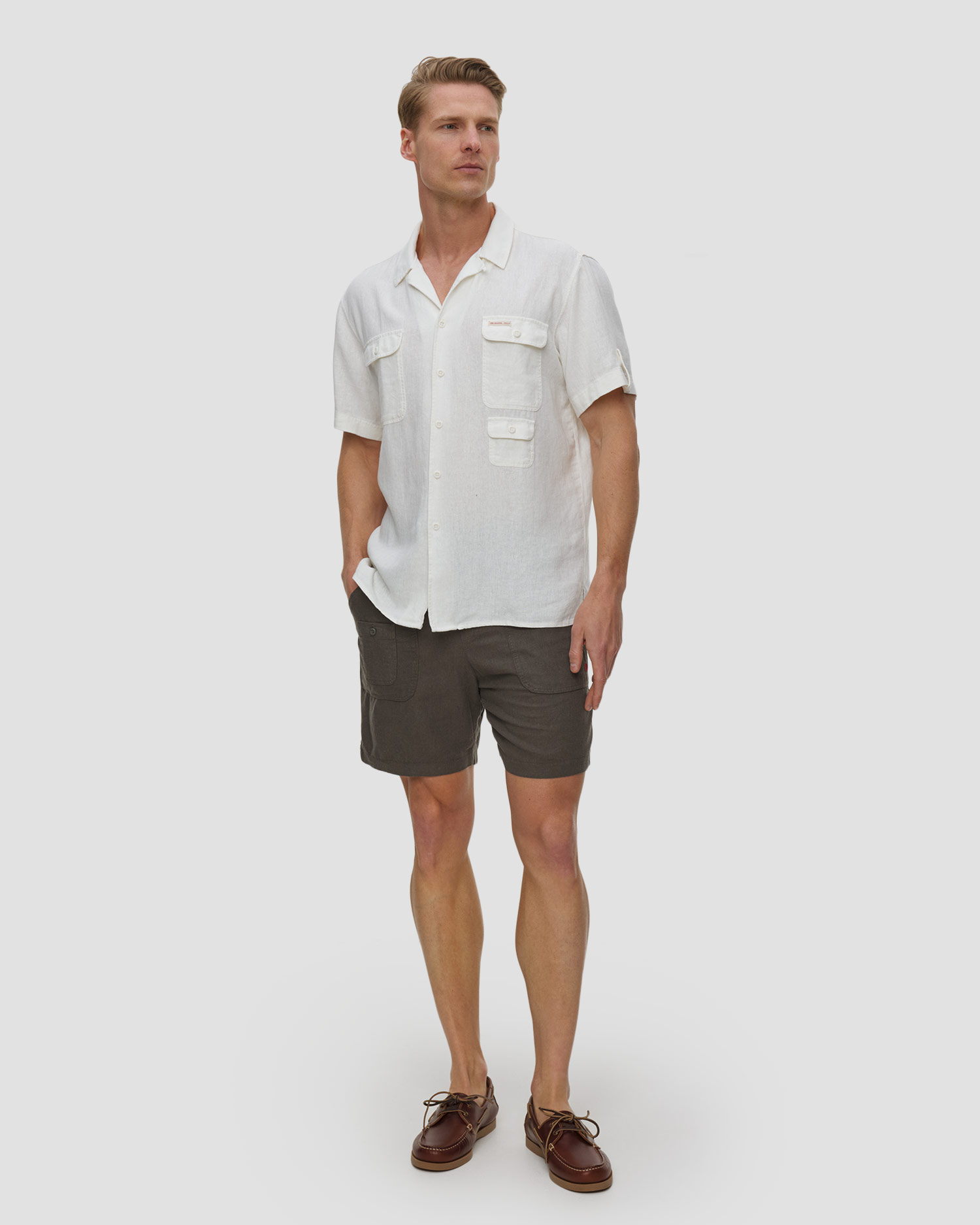 Cămașă cu mânecă scurtă pentru bărbați Amundsen Sports Traveller's Linen SS
