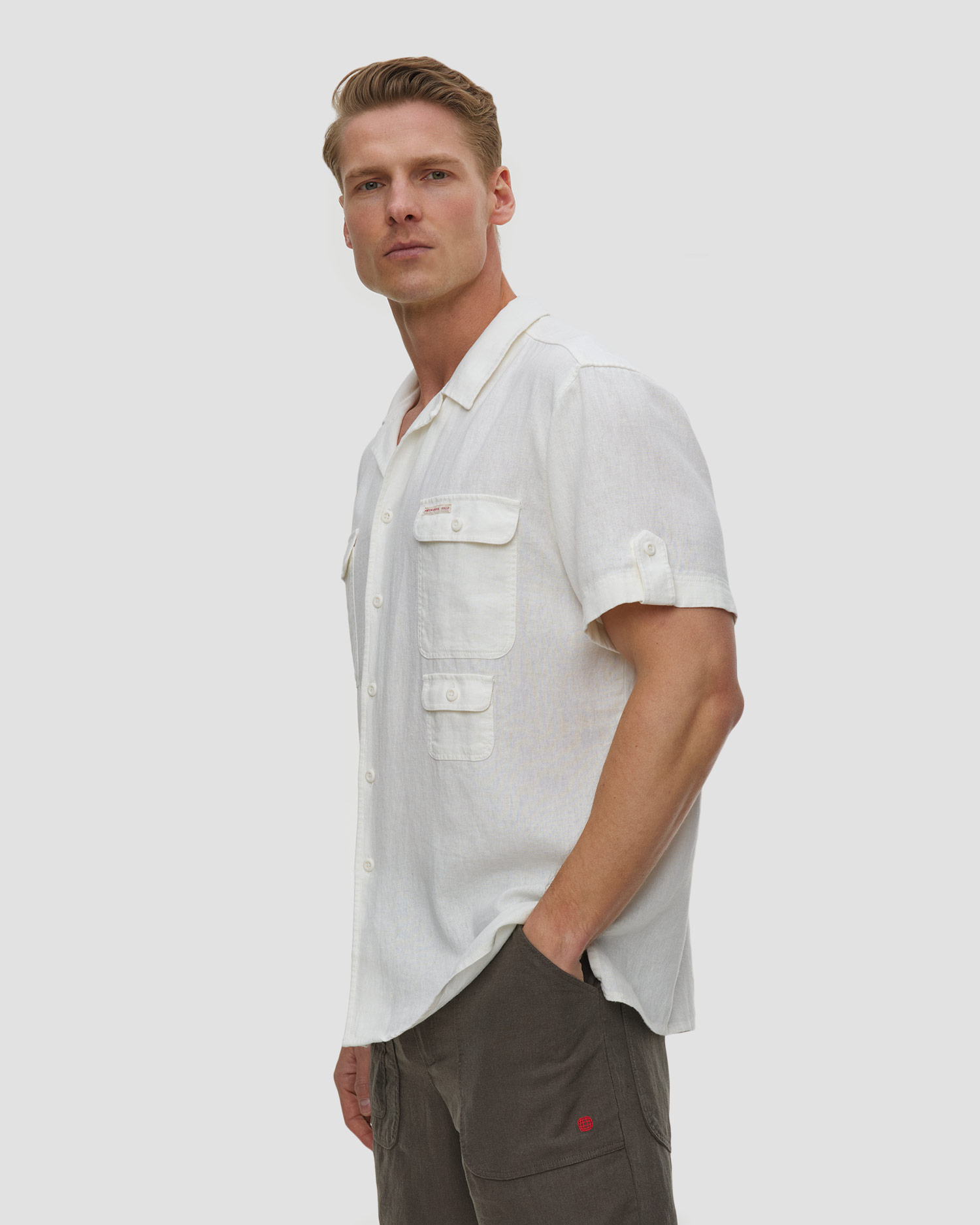 Cămașă cu mânecă scurtă pentru bărbați Amundsen Sports Traveller's Linen SS