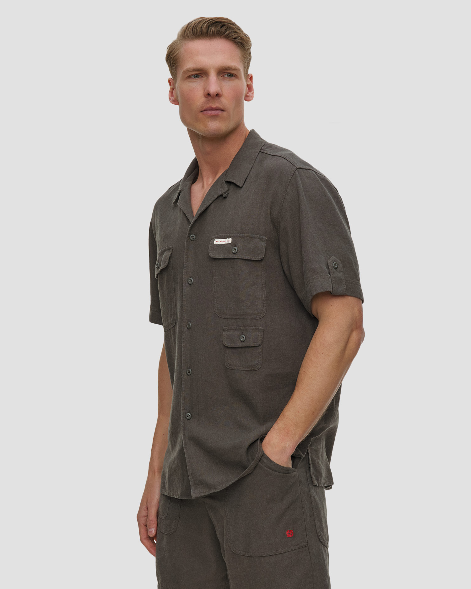 Cămașă cu mânecă scurtă pentru bărbați Amundsen Sports Traveller's Linen SS