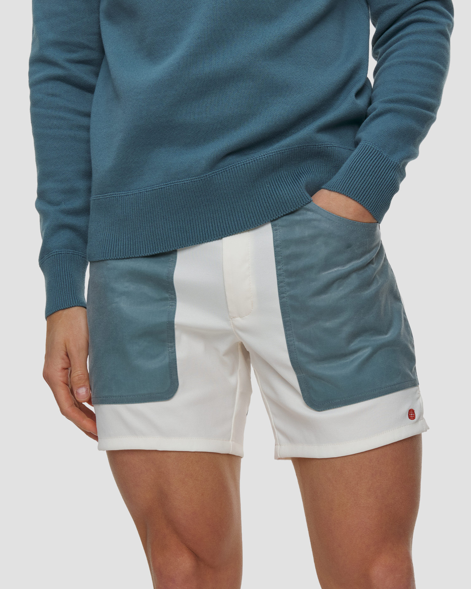 Pánské trekové kraťasy Amundsen 7Incher Field Shorts, Barva/Vzor: Biały,Niebieski