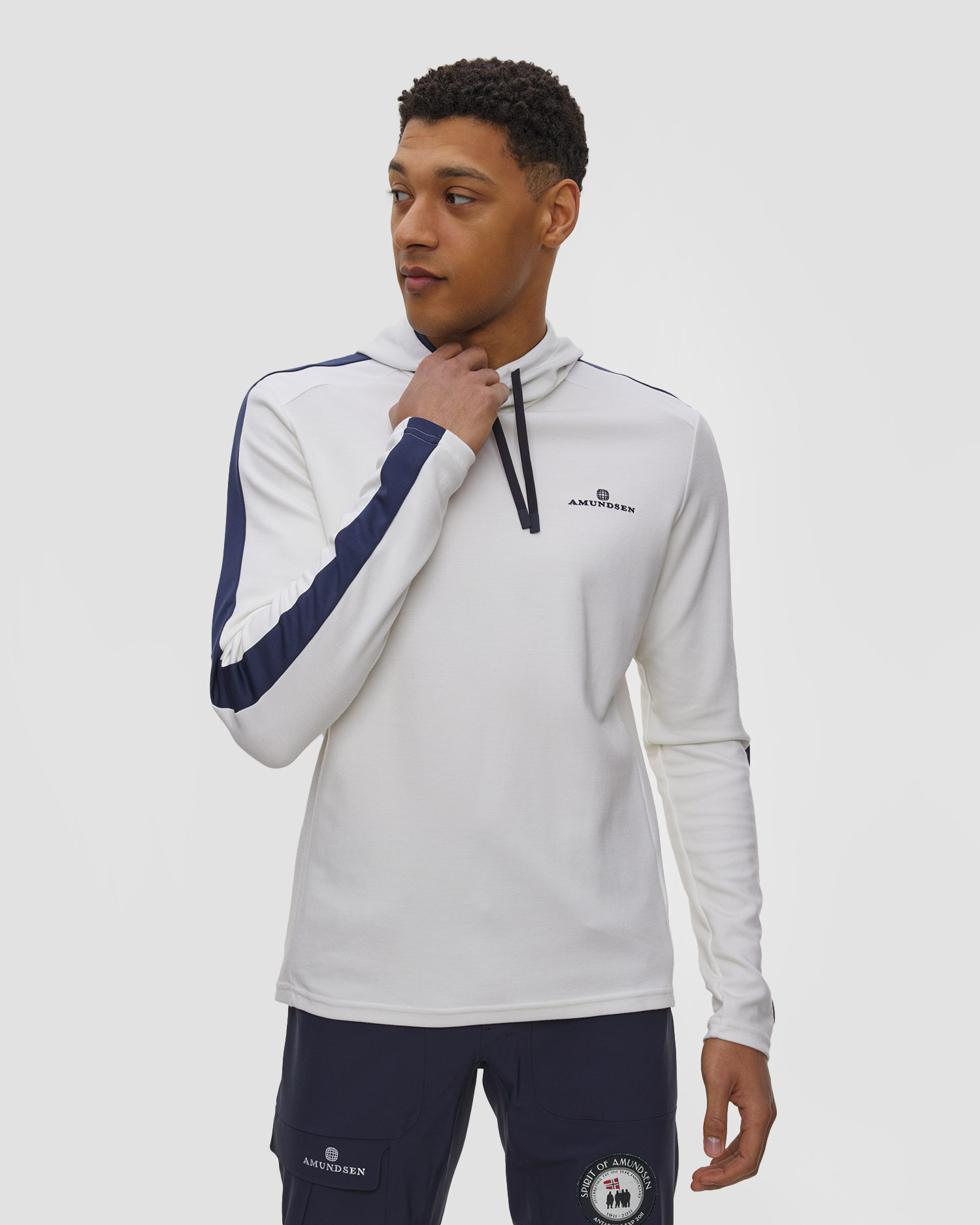 Pánská funkční mikina Amundsen 5Mila Hoodie v bílé barvě, Barva/Vzor: Biały