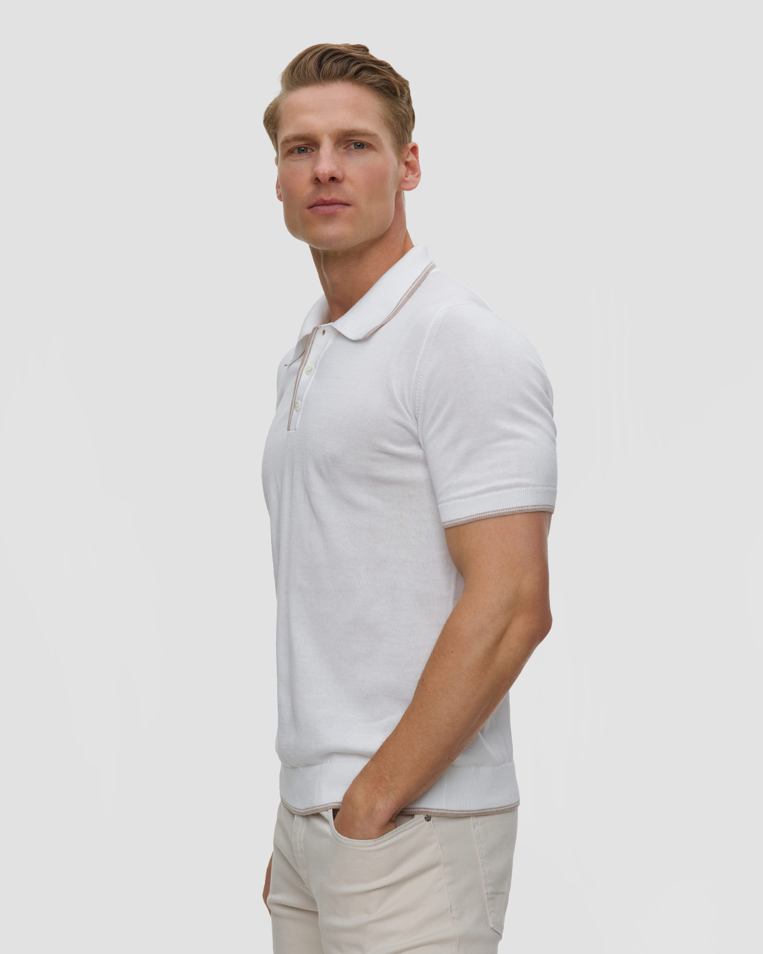 Men's cotton polo Sea Island Pashmere