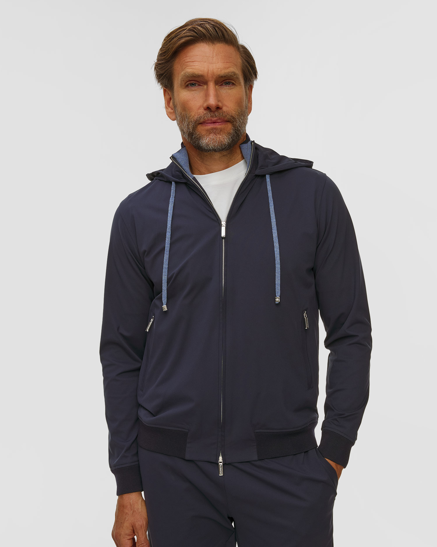 Men's navy blue hoodie Pashmere