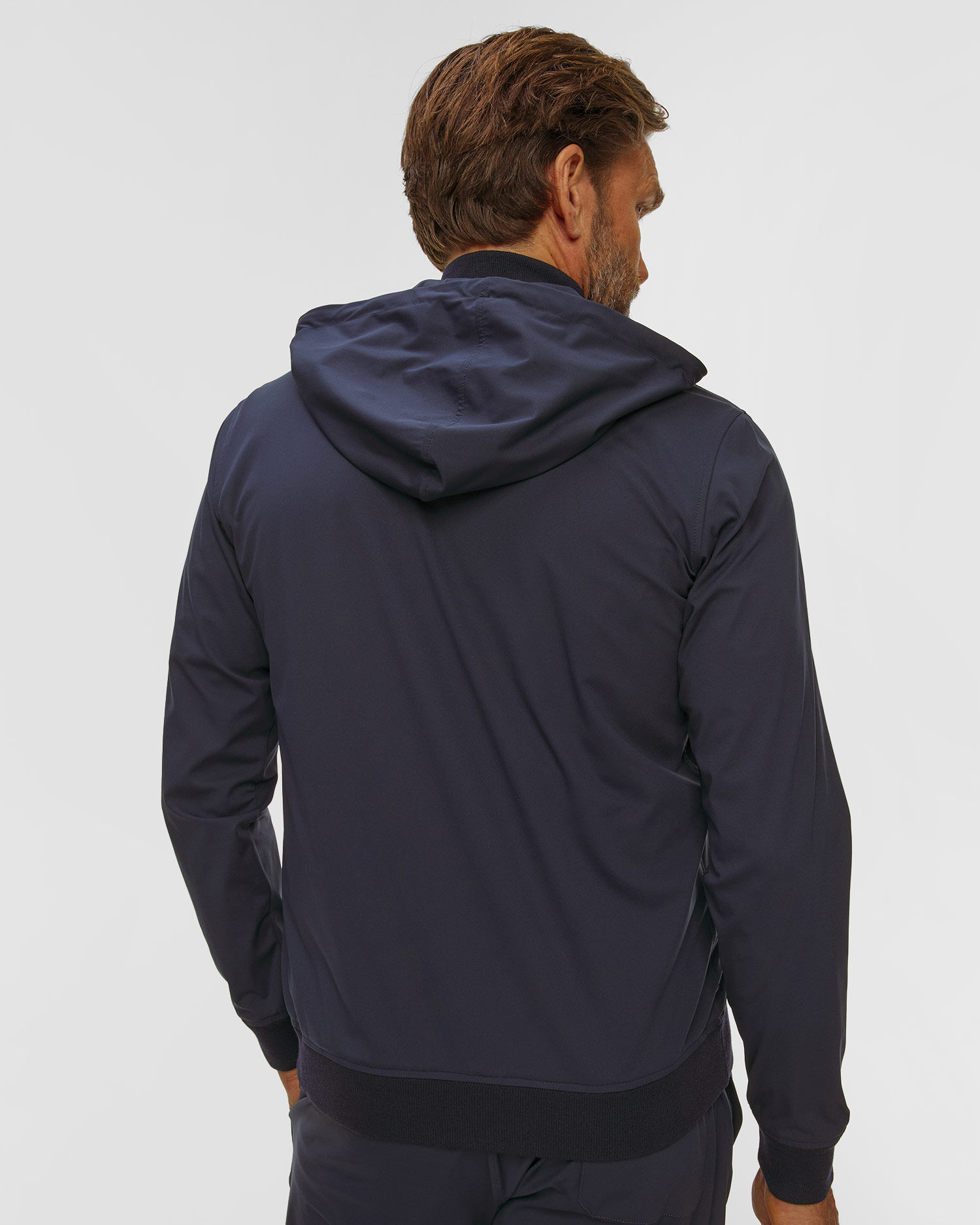 Pashmere Kapuzenpullover für Herren in Marineblau
