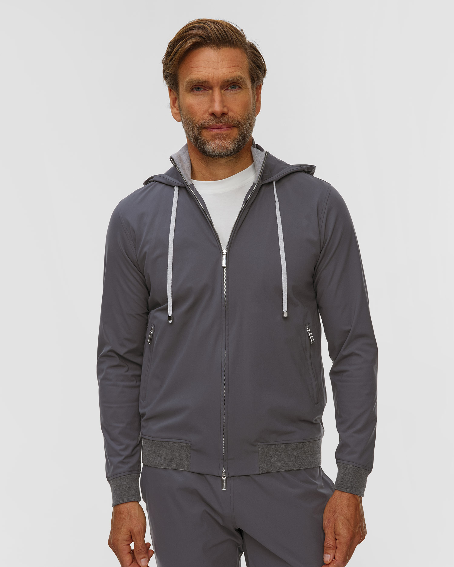 Men's grey hooded sweatshirt Pashmere