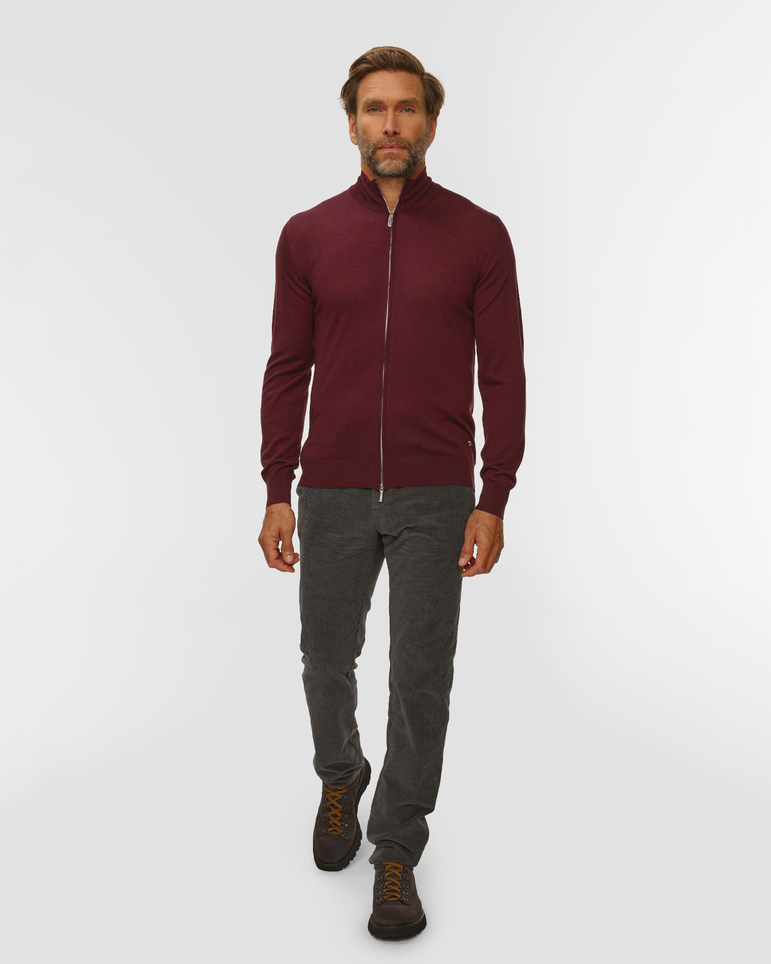 Pull en laine zippé pour hommes Pashmere