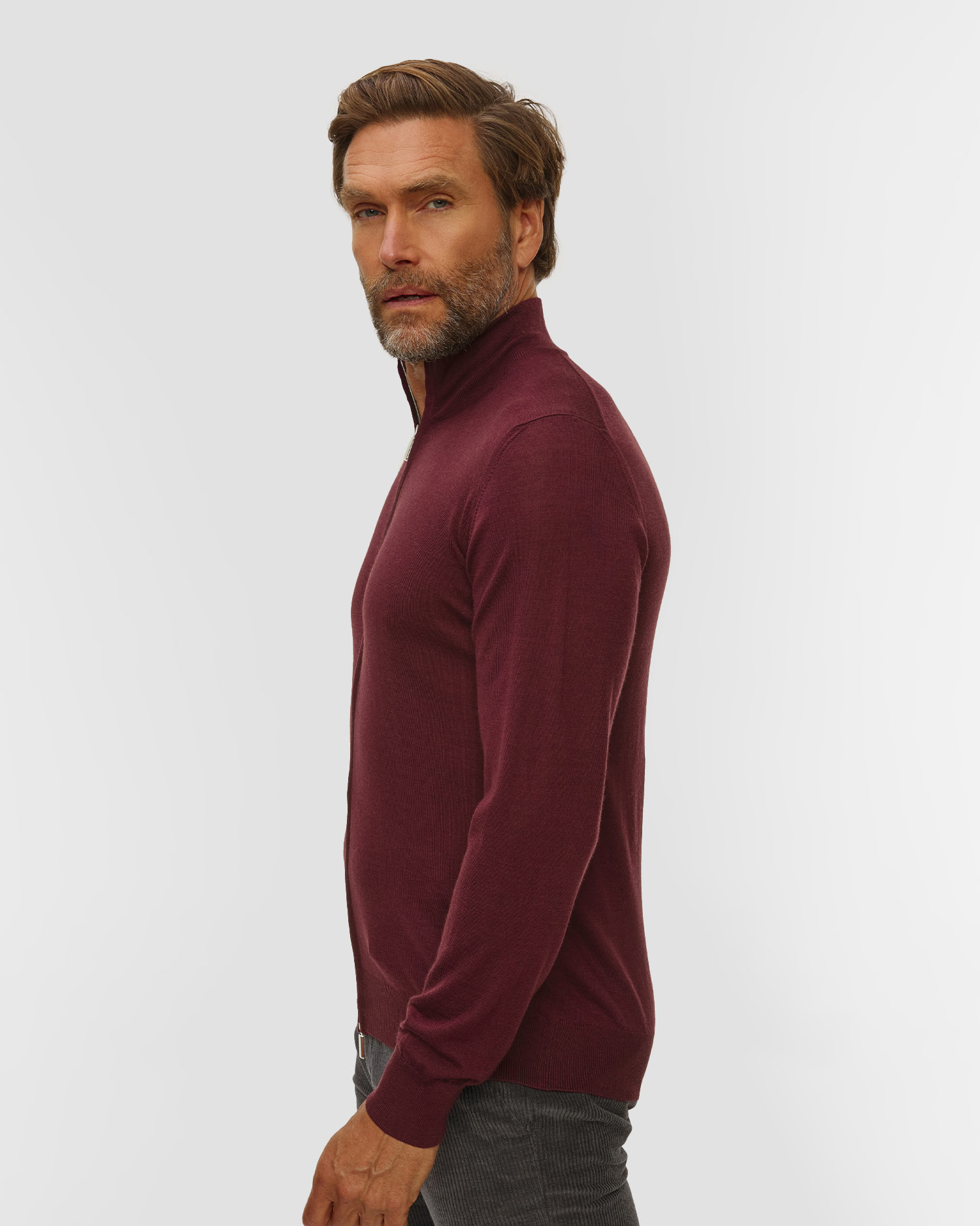 Pull en laine zippé pour hommes Pashmere