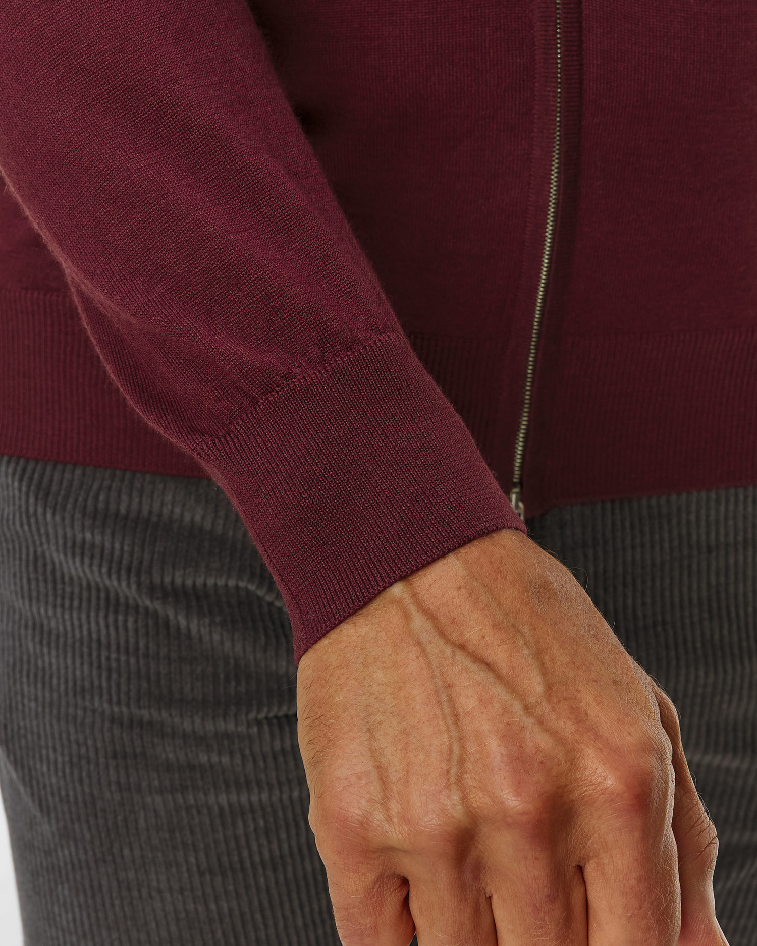 Pull en laine zippé pour hommes Pashmere