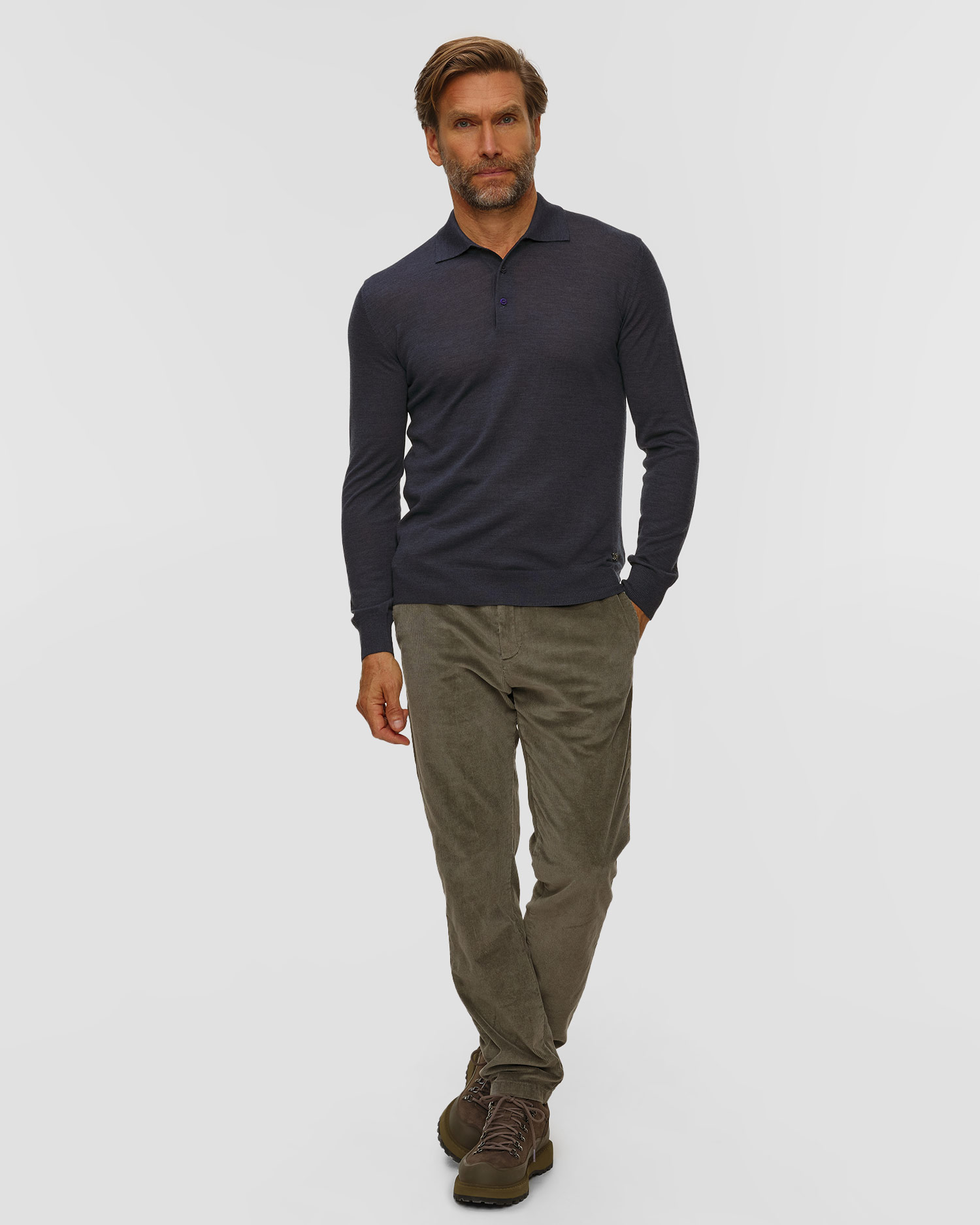 Pashmere Herren-Polopullover aus Wolle