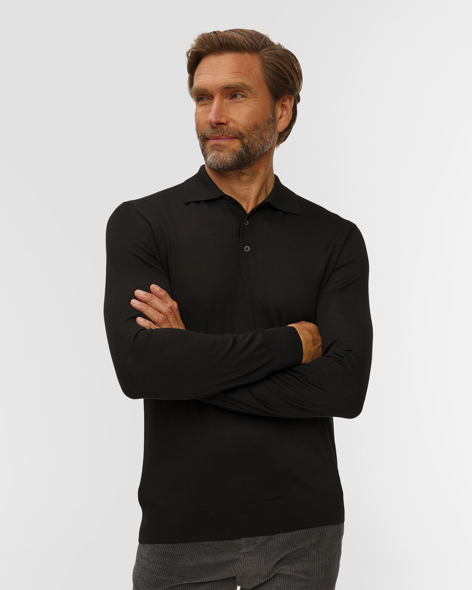 Pashmere Herren-Polopullover aus Wolle