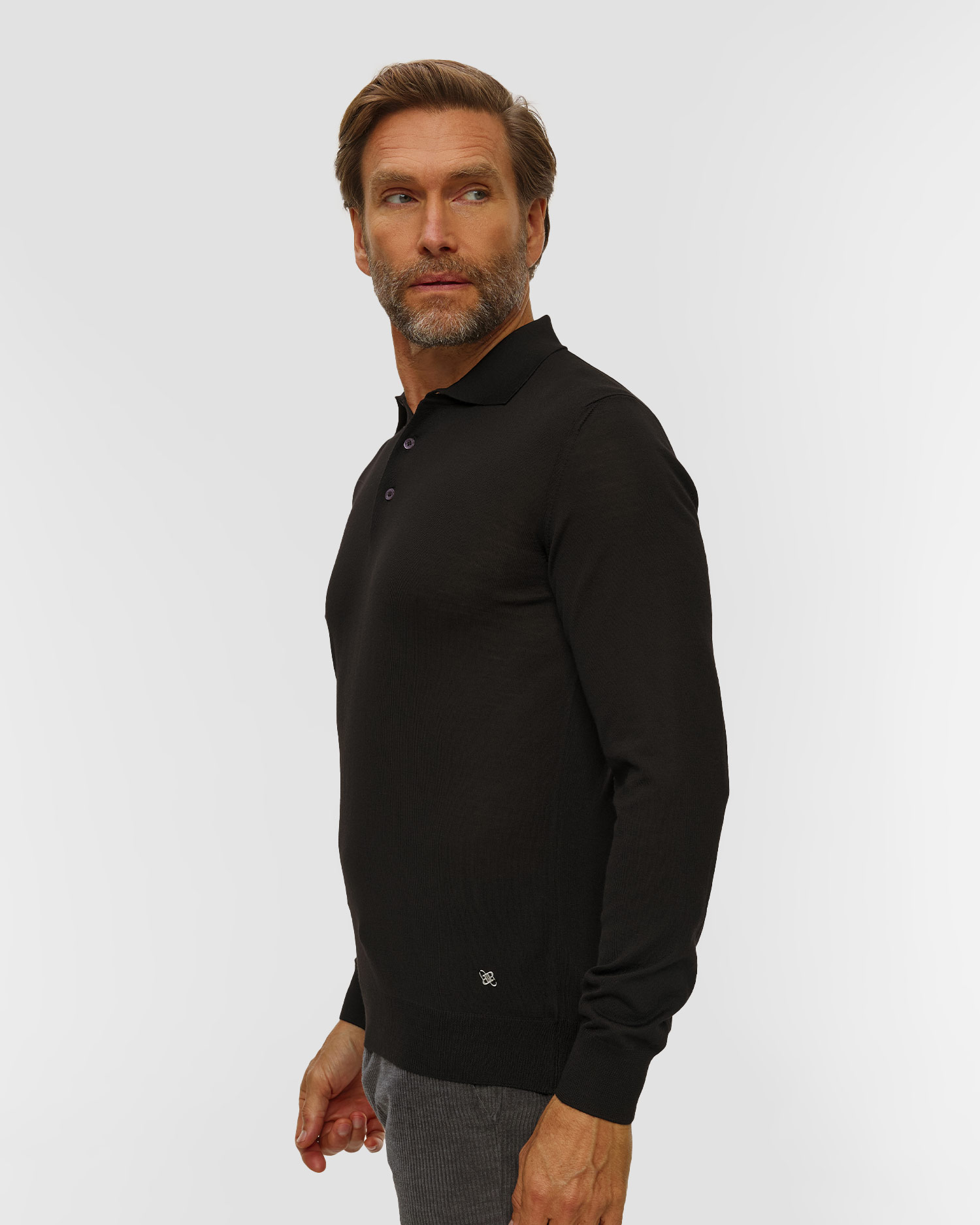 Pashmere Herren-Polopullover aus Wolle