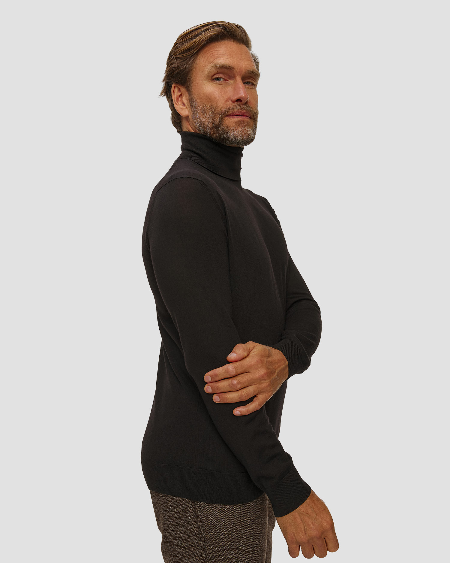 Pashmere Herren-Rollkragenpullover aus Wolle