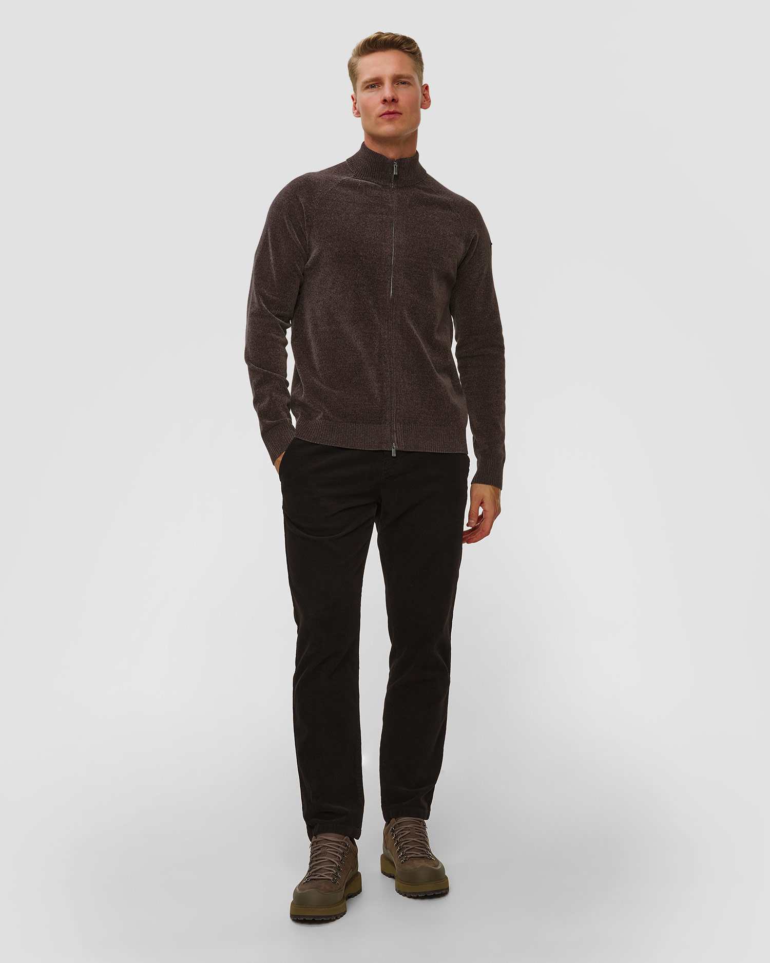 Pánsky sivý sveter na zips Unity Original Chimbo Cheni