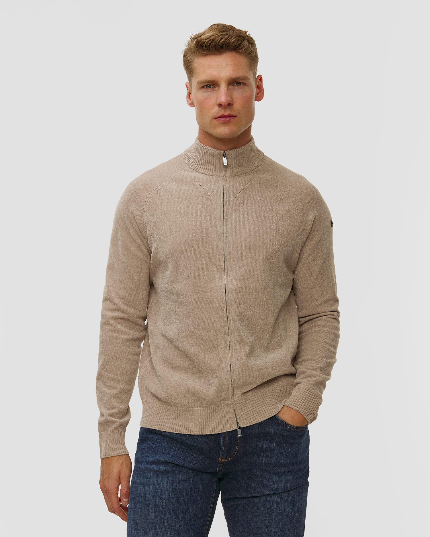 Maglione beige con cerniera da uomo Unity Original Chimbo Cheni