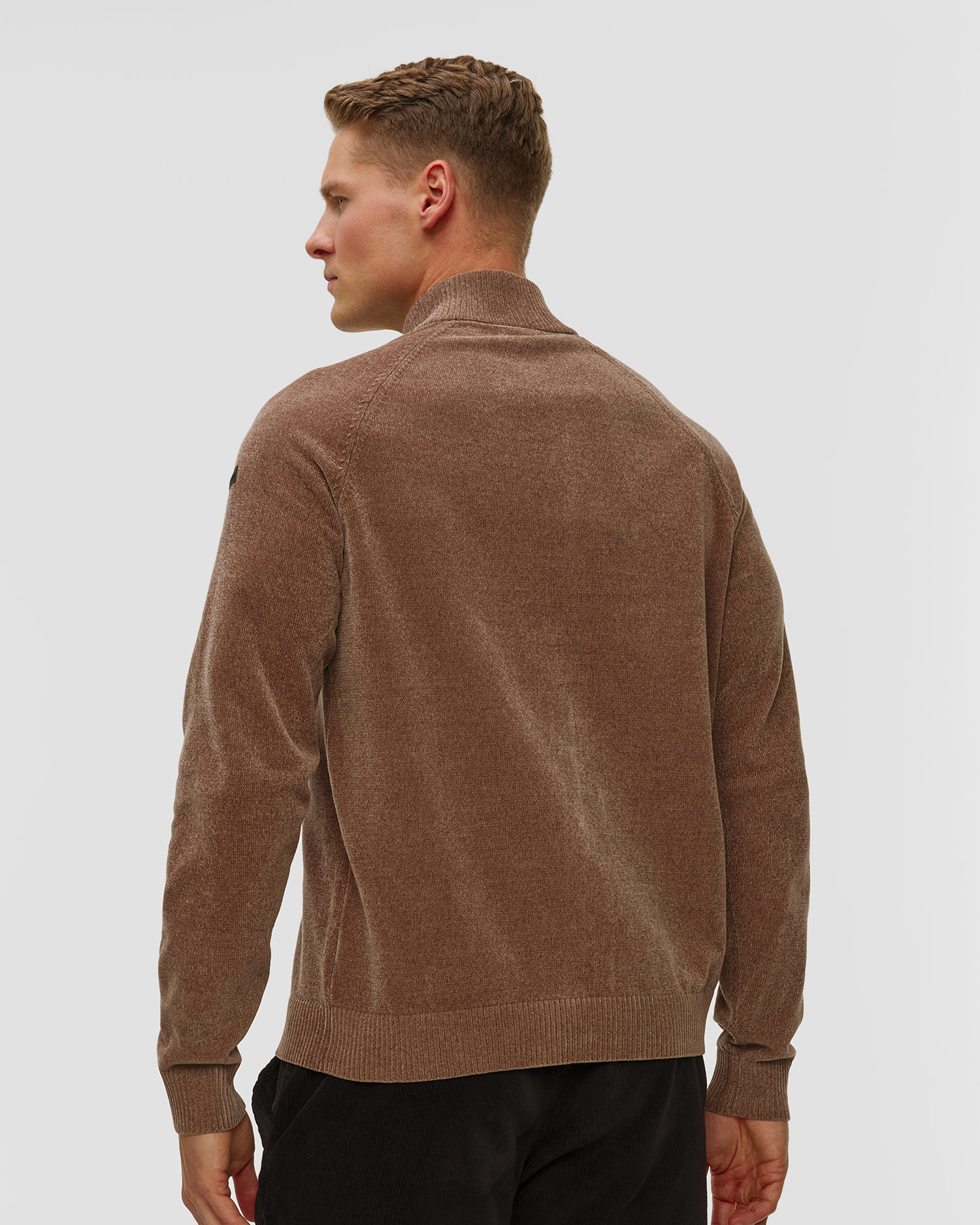 Pánsky hnedý sveter na zips Unity Original Chimbo Cheni