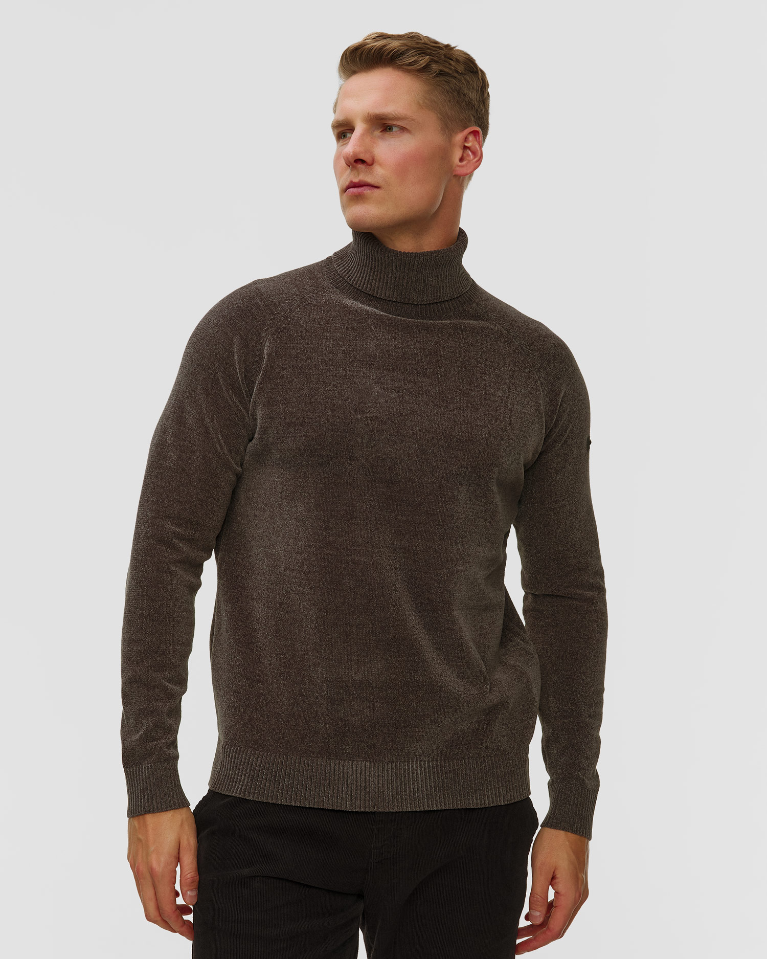 Maglione grigio scuro a collo alto da uomo Unity Original Popov Cheni, Colore/Disegno: Szary