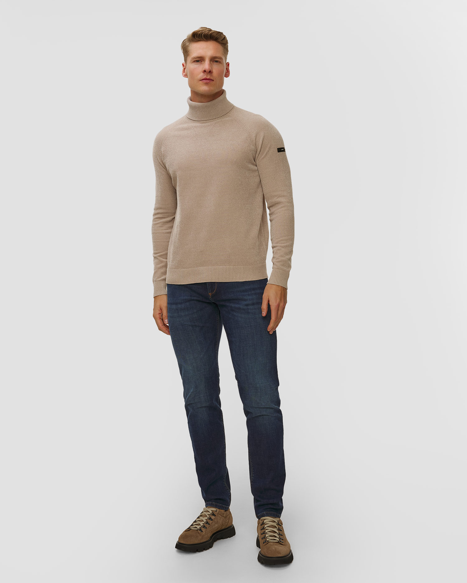 Maglione beige a collo alto da uomo Unity Original Popov Cheni