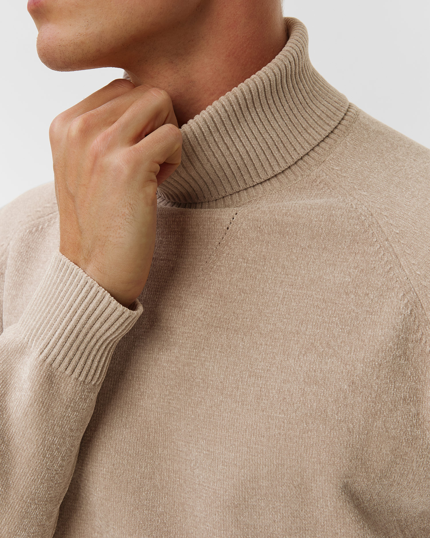 Maglione beige a collo alto da uomo Unity Original Popov Cheni