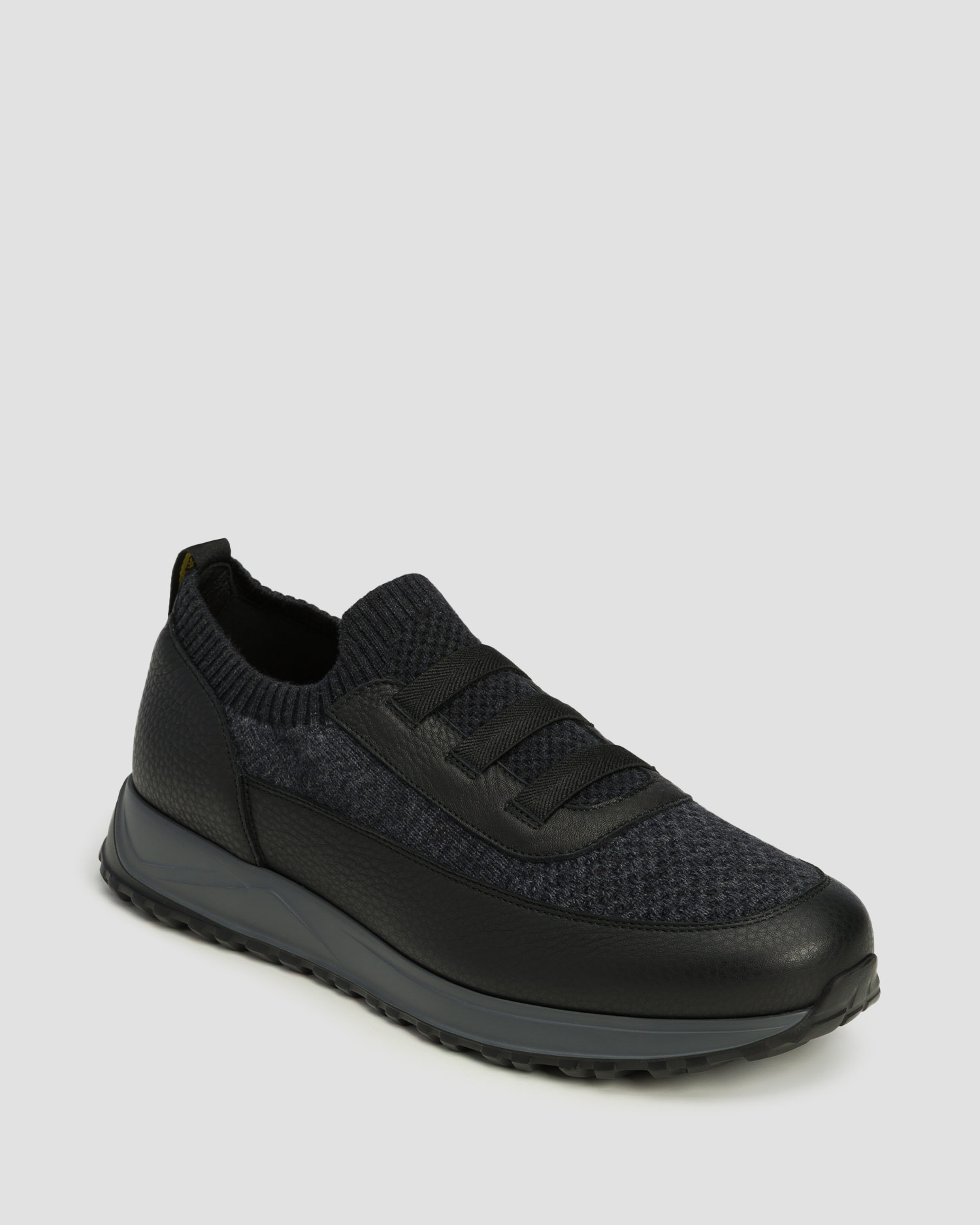 Buty skórzane męskie Doucal's Zacinto Grigio czarne