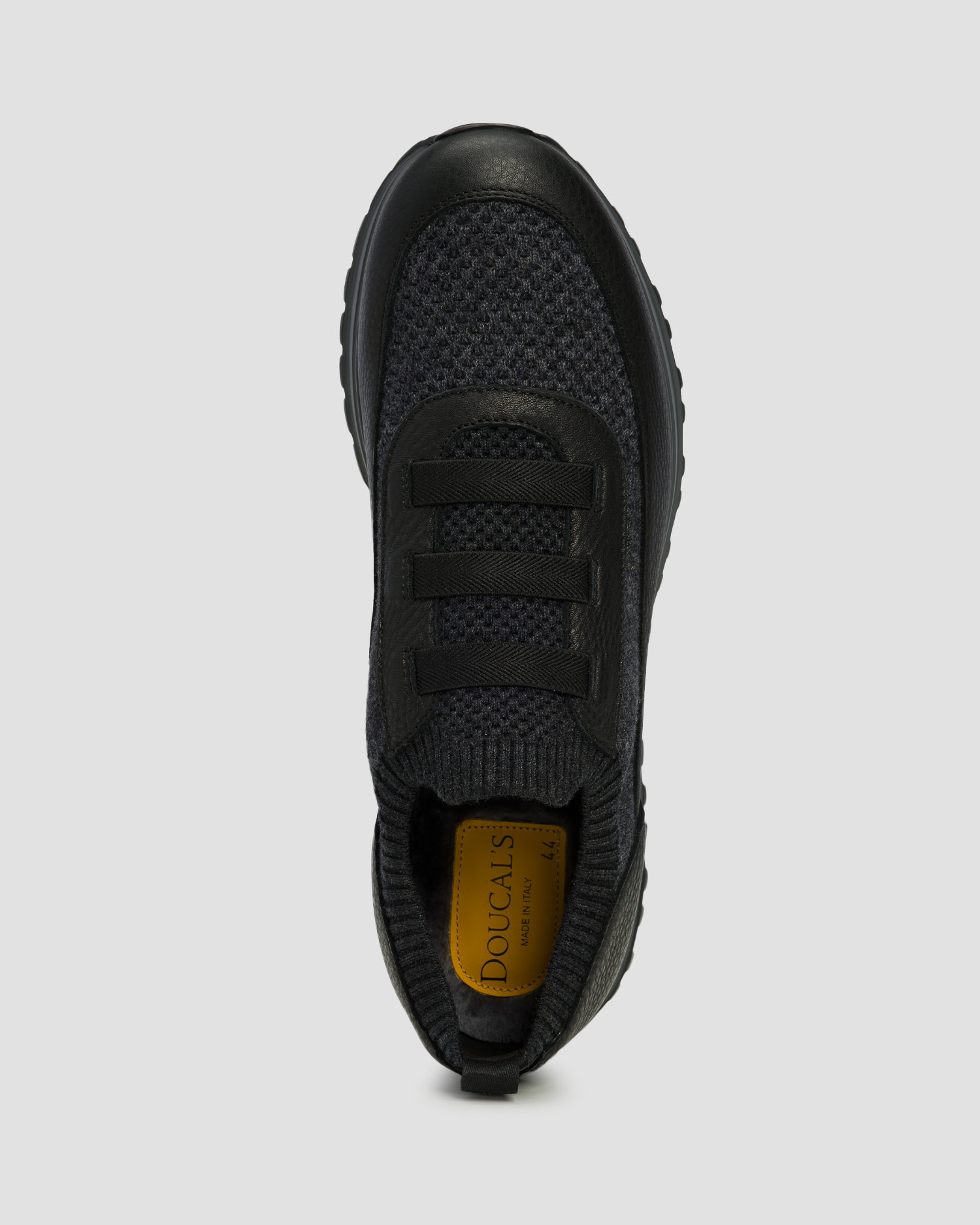 Buty skórzane męskie Doucal's Zacinto Grigio czarne