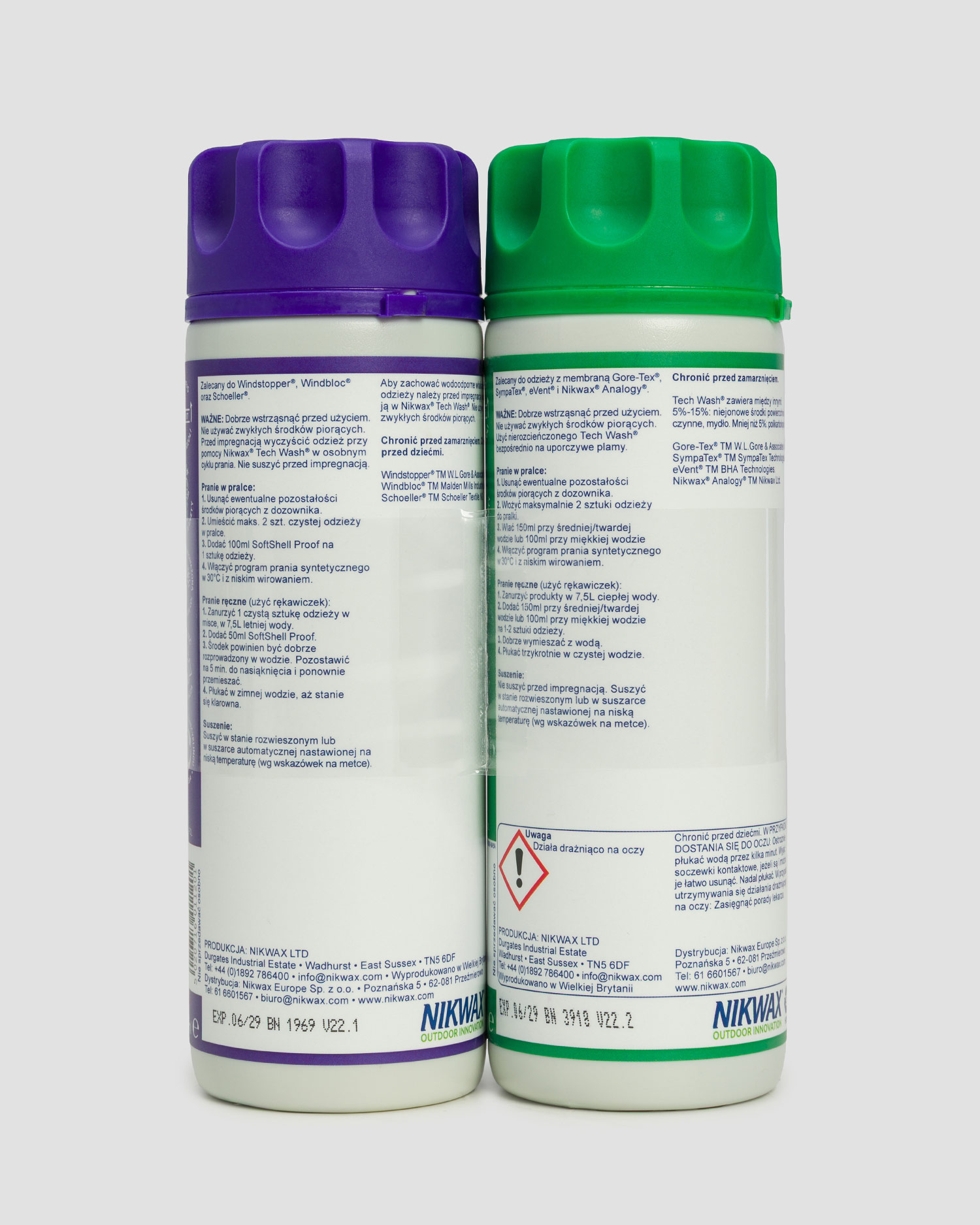 Súprava na starostlivosť o odev Nikwax Twin Pack: Tech Wash / Soft Shell Proof 300ml