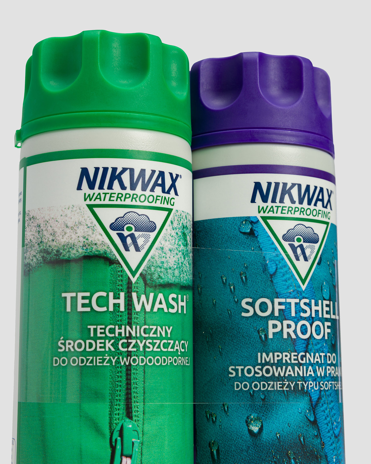 Súprava na starostlivosť o odev Nikwax Twin Pack: Tech Wash / Soft Shell Proof 300ml