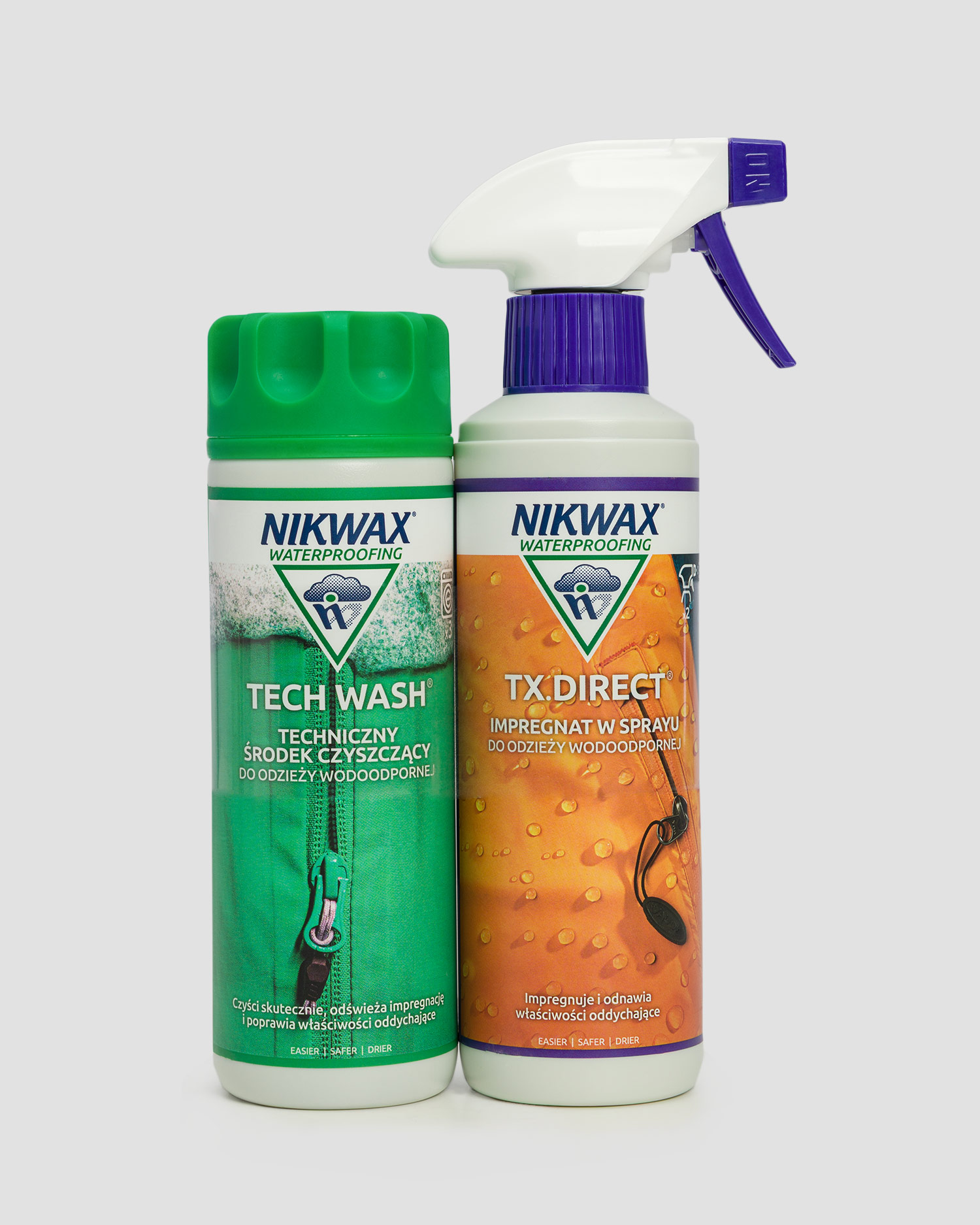 Súprava na starostlivosť o odev Nikwax Twin Pack: Tech Wash / TX.Direct Spray-On 300ml