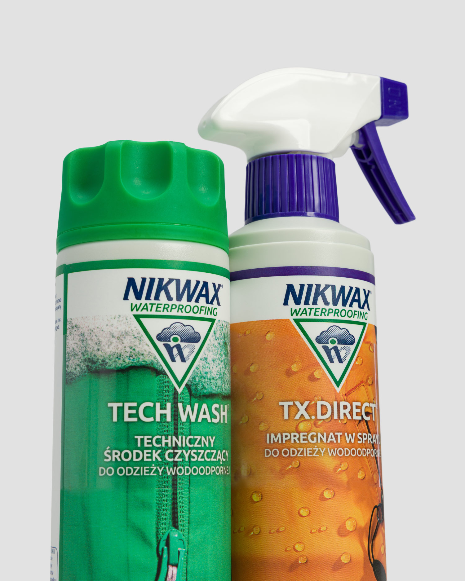 Súprava na starostlivosť o odev Nikwax Twin Pack: Tech Wash / TX.Direct Spray-On 300ml