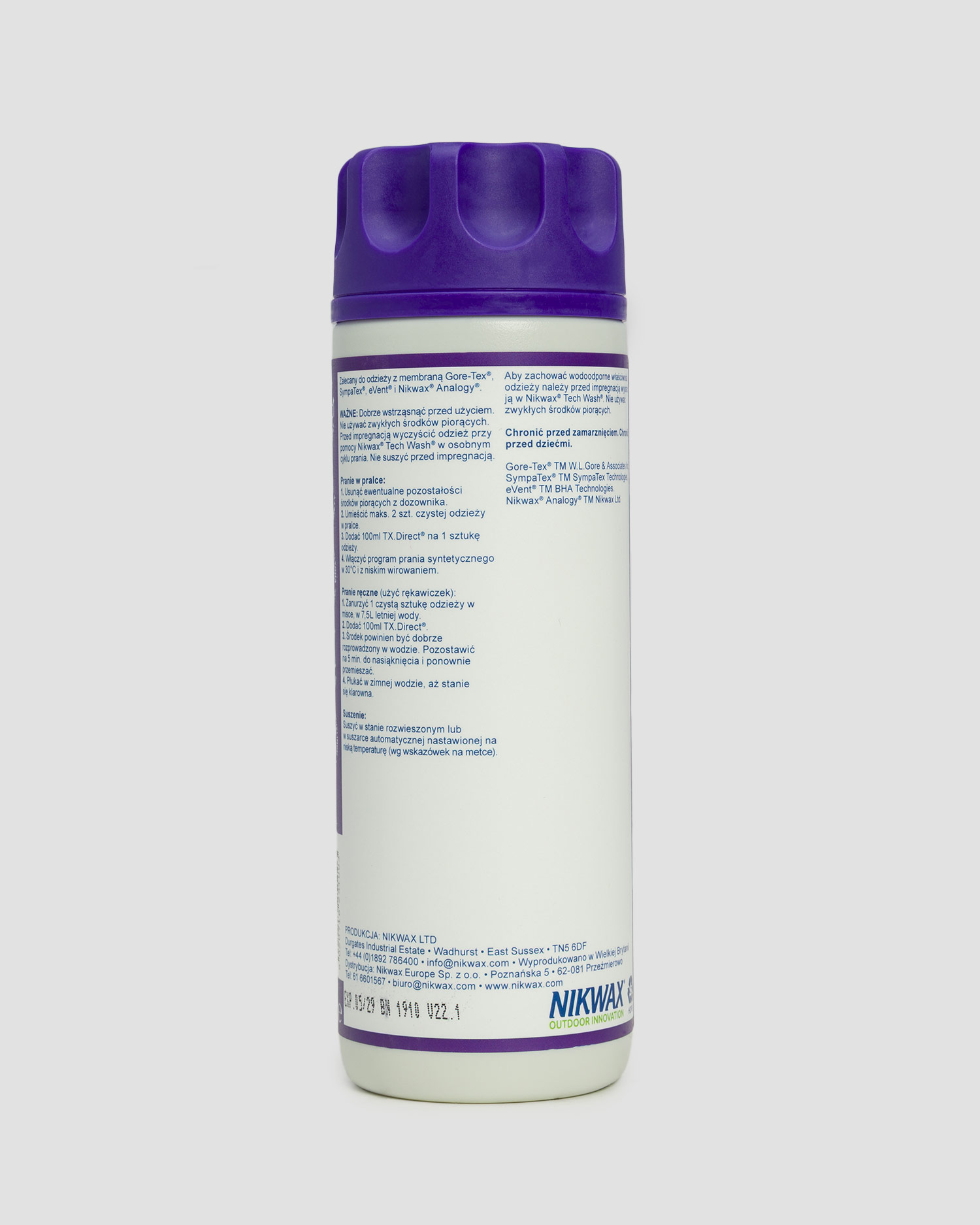 Impregnačný prostriedok na vodovzdorné odevy Nikwax TX.Direct Wash-In 300ml