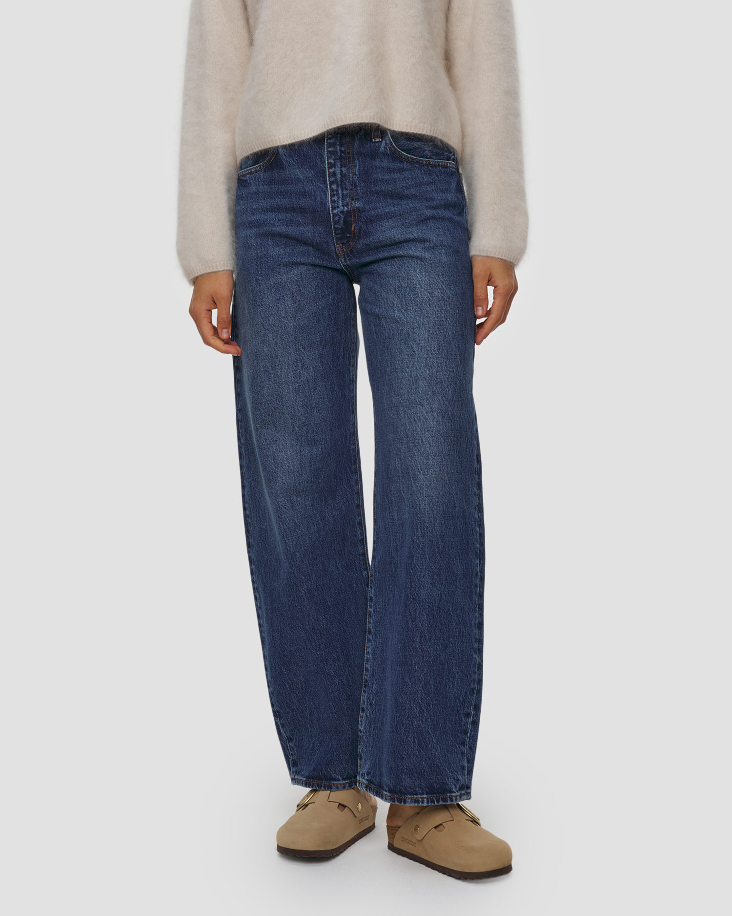 Pantaloni din denim pentru femei Frame The Bow, Culoare/Model: Niebieski