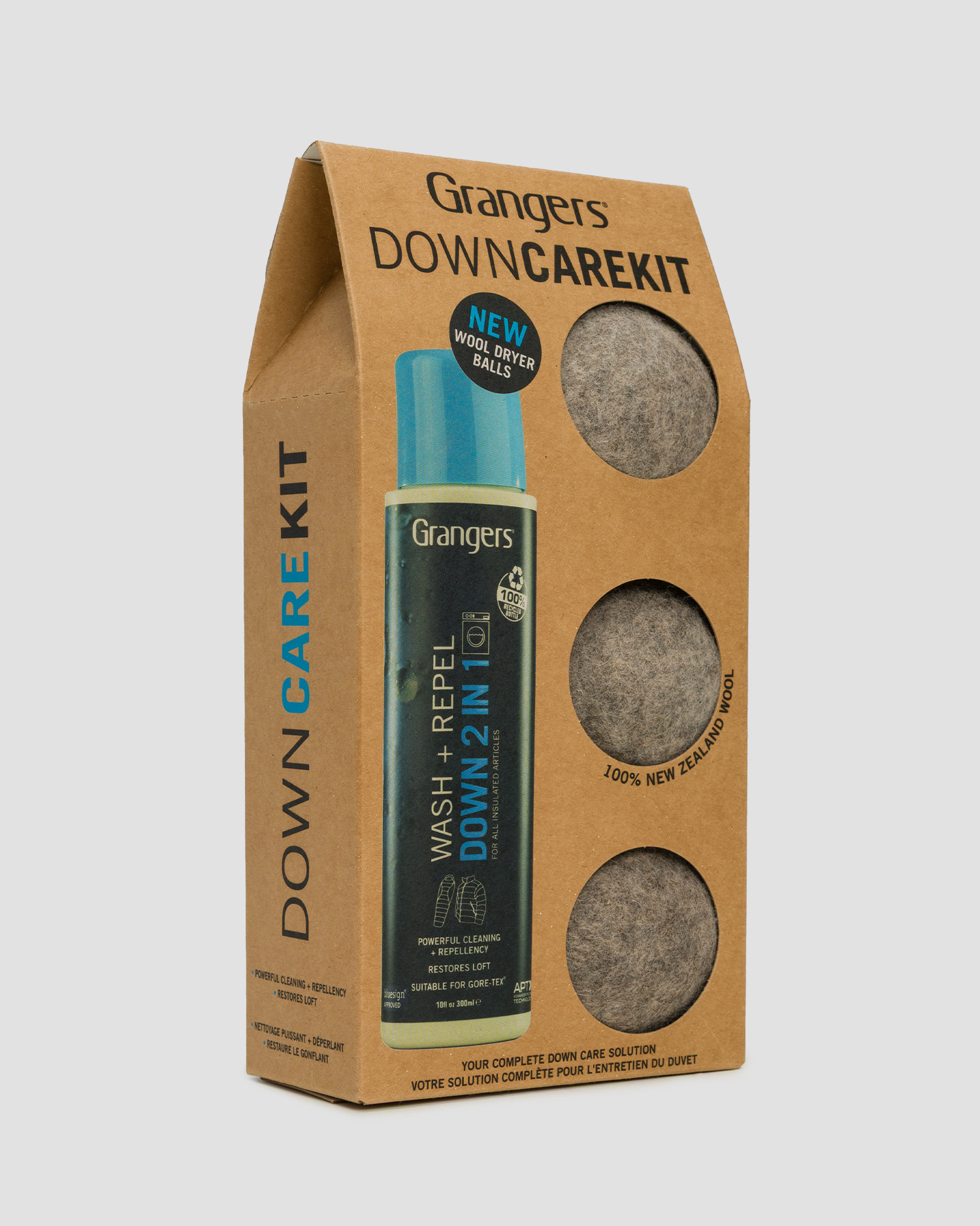 Grangers Down Care Kit Daunenwasch- und Imprägnierset Waschmittel + Bälle