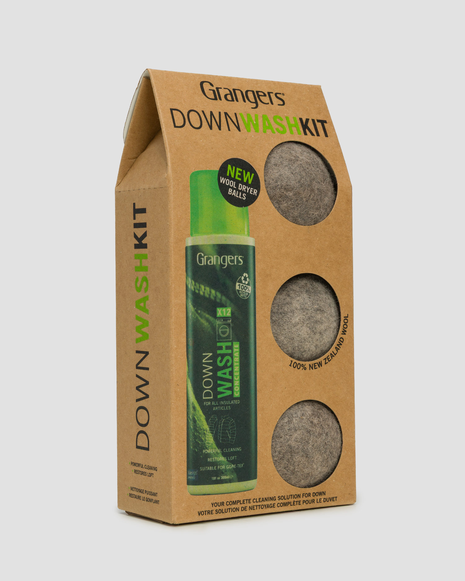 Grangers Down Wash Kit Daunenpflege-Set Waschmittel + Bälle
