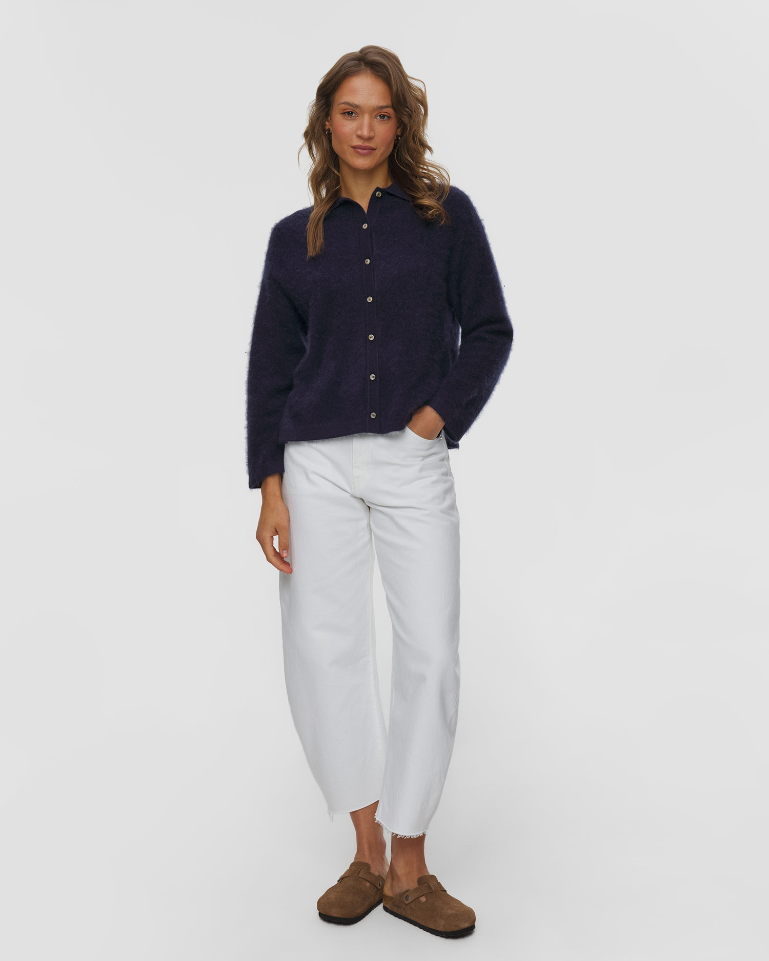 Soft Goat Brushed Shirt Damenstrickhemd