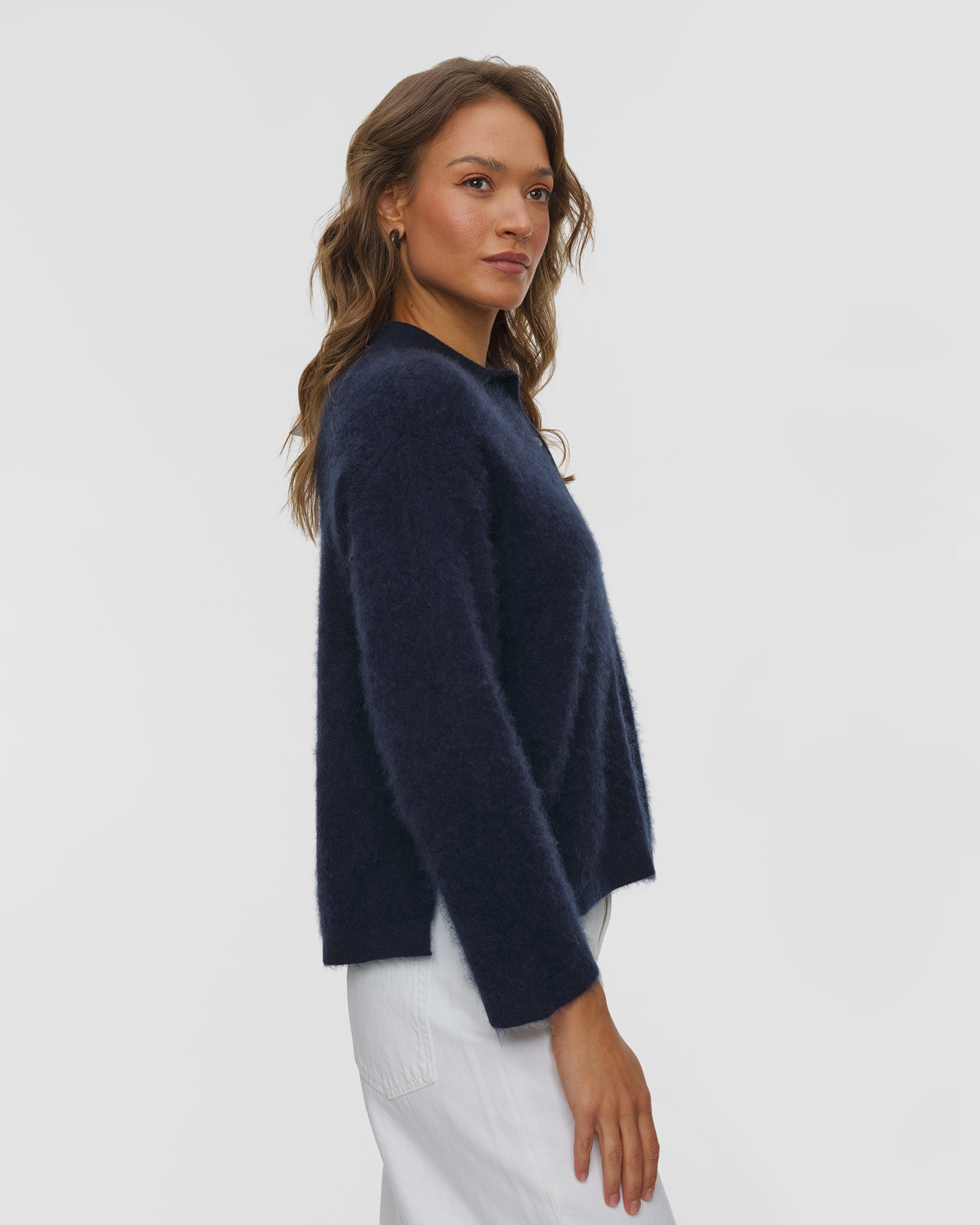 Soft Goat Brushed Shirt Damenstrickhemd