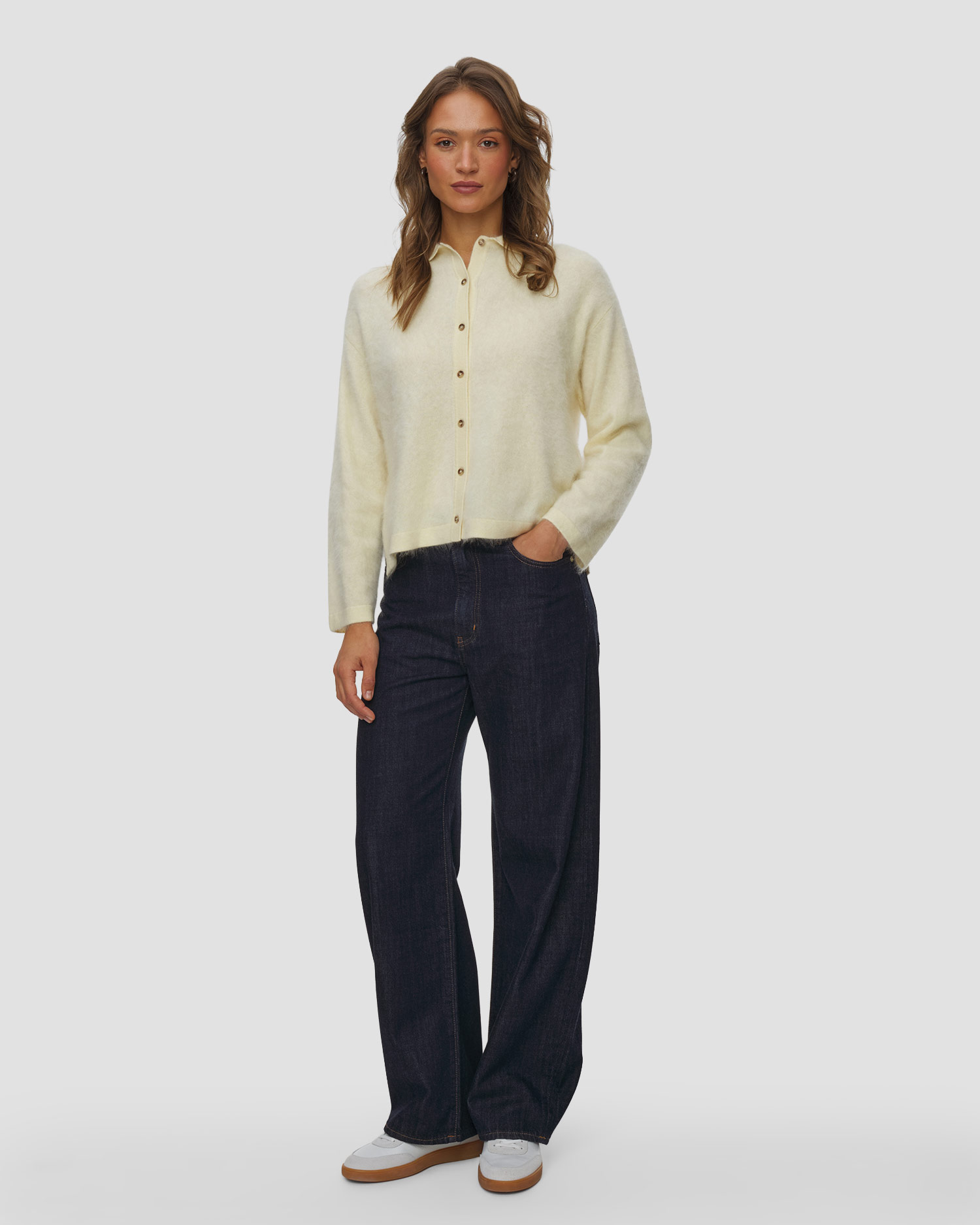 Soft Goat Brushed Shirt Damenstrickhemd