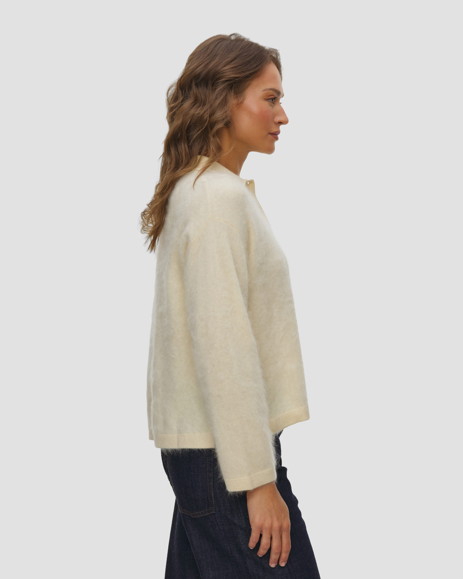 Soft Goat Brushed Shirt Damenstrickhemd