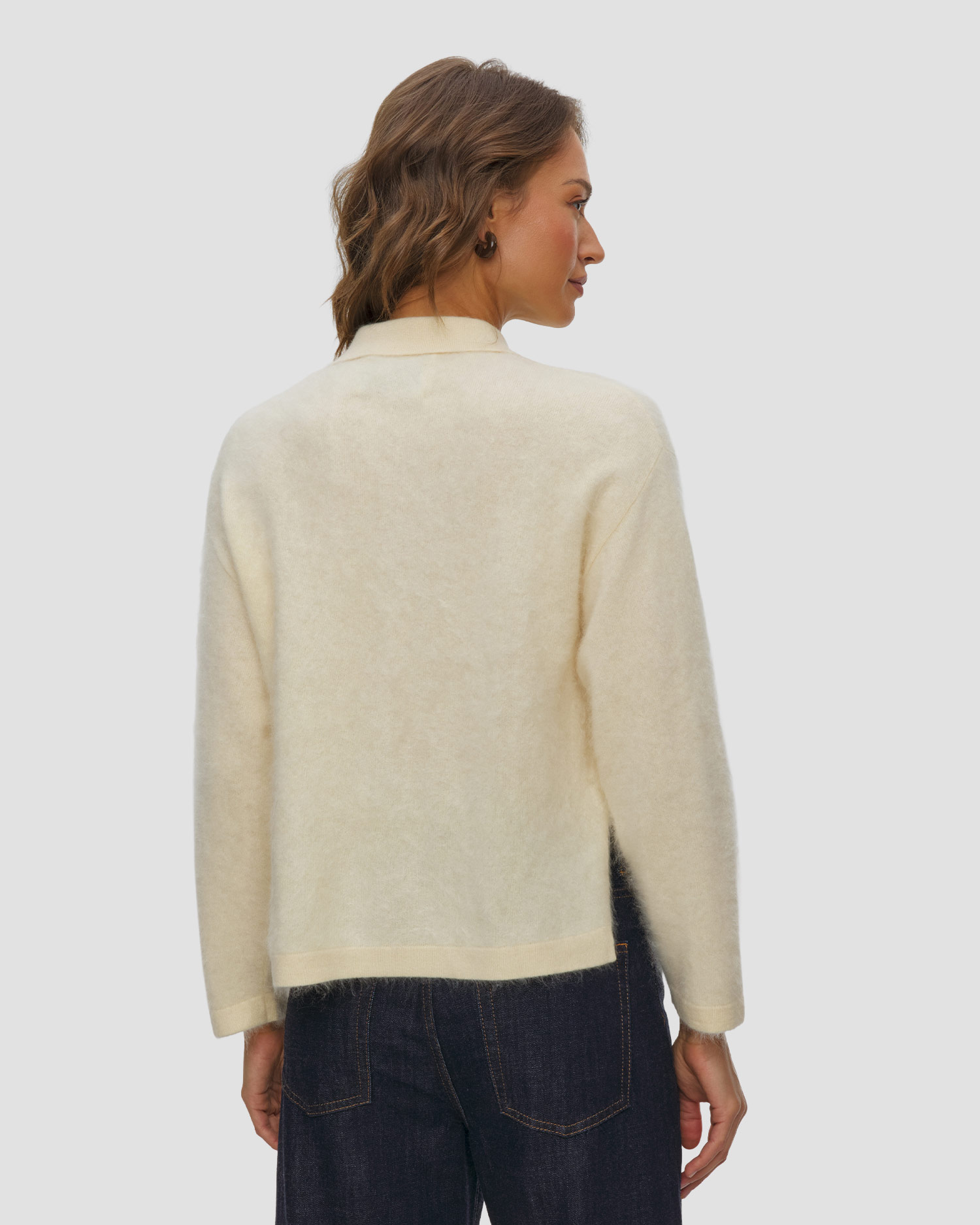 Soft Goat Brushed Shirt Damenstrickhemd