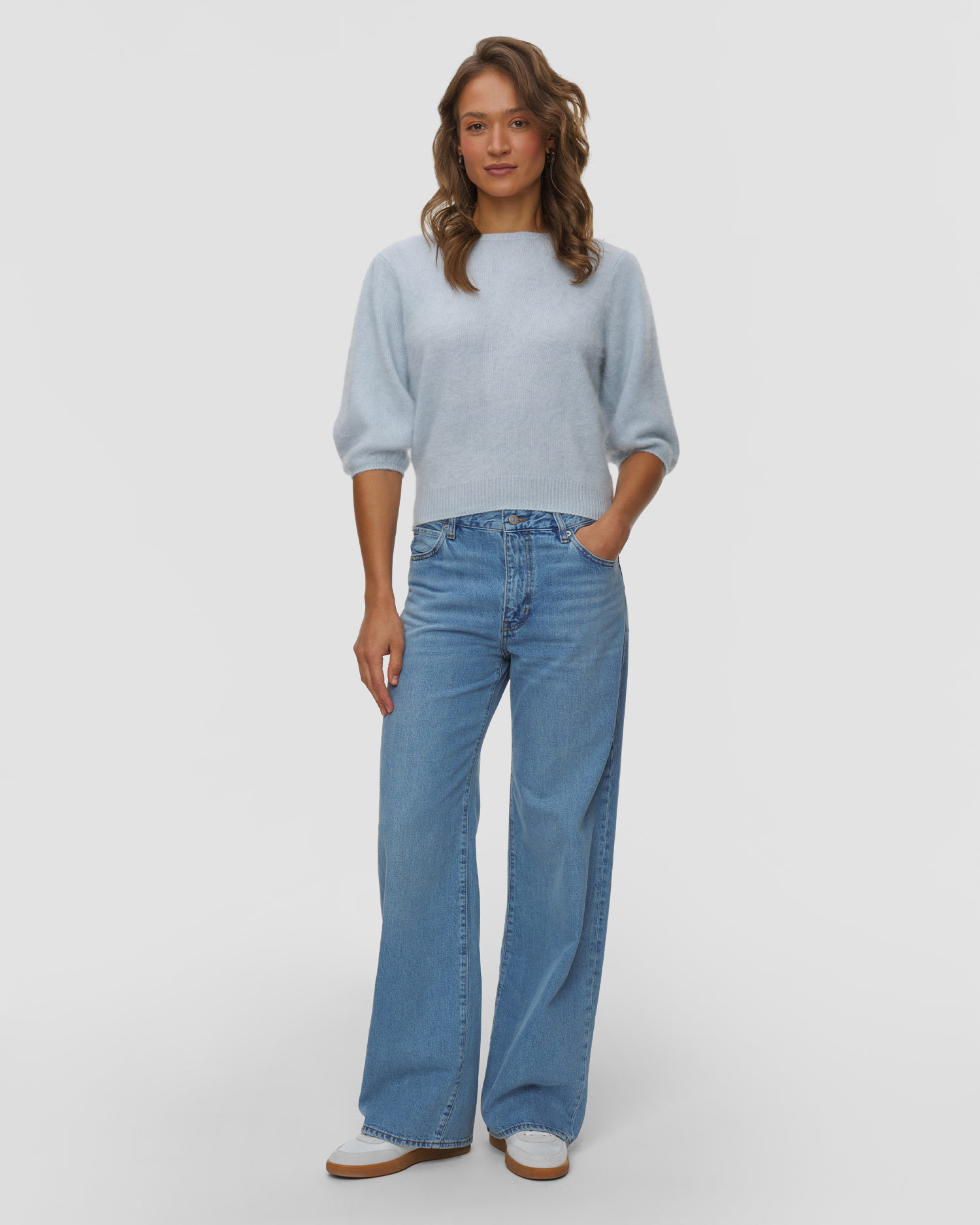 Soft Goat Brushed Top Kaschmirpullover für Damen