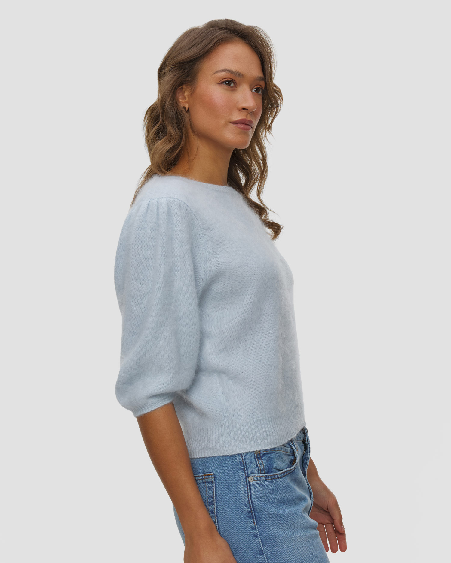Soft Goat Brushed Top Kaschmirpullover für Damen