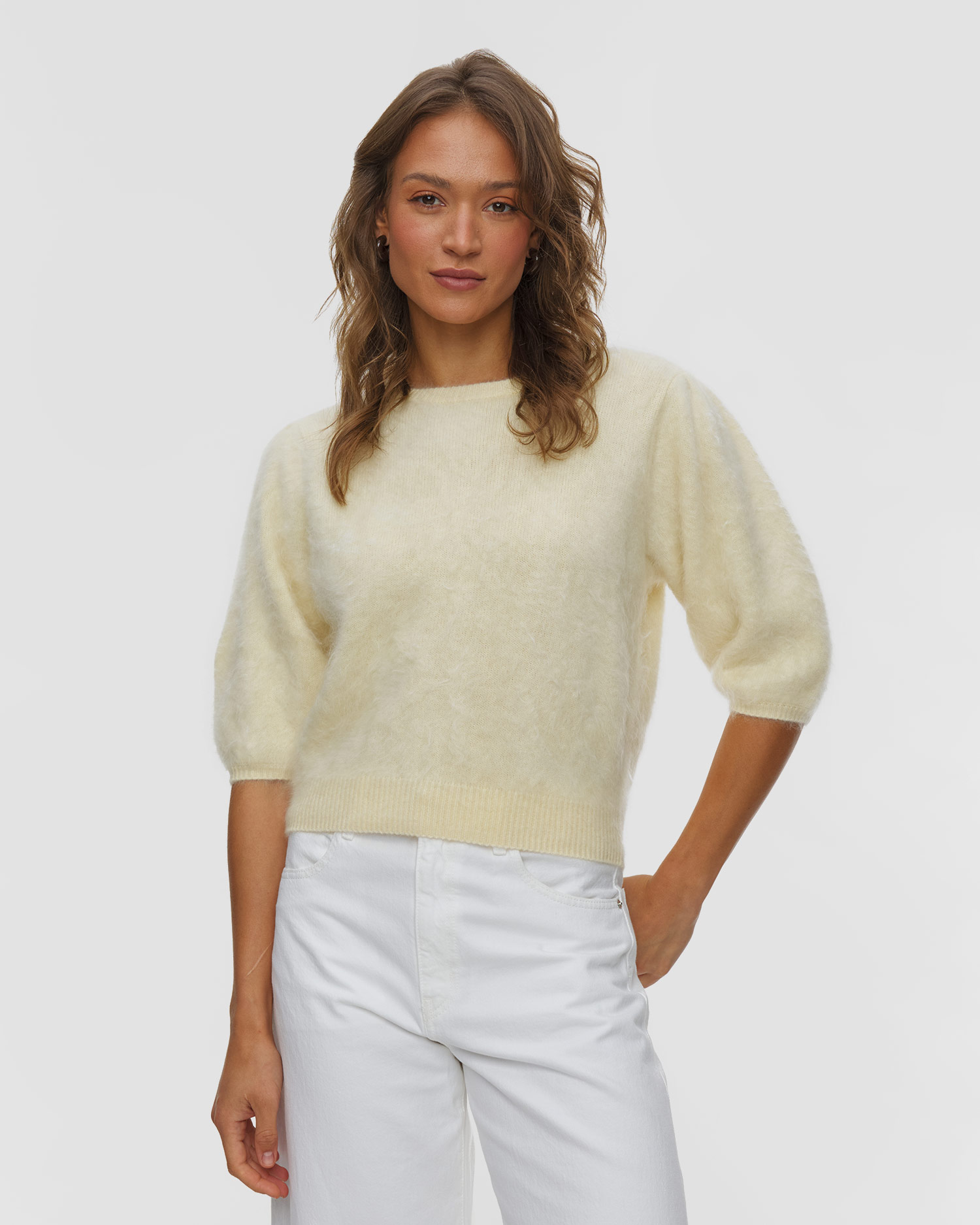 Soft Goat Brushed Top Kaschmirpullover für Damen