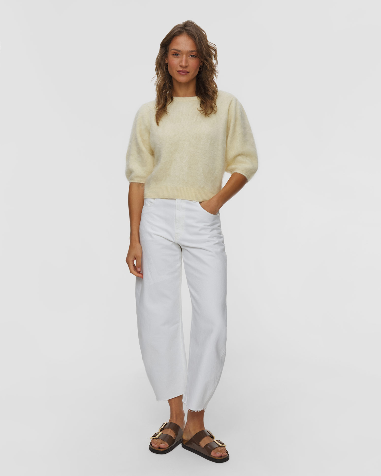 Soft Goat Brushed Top Kaschmirpullover für Damen