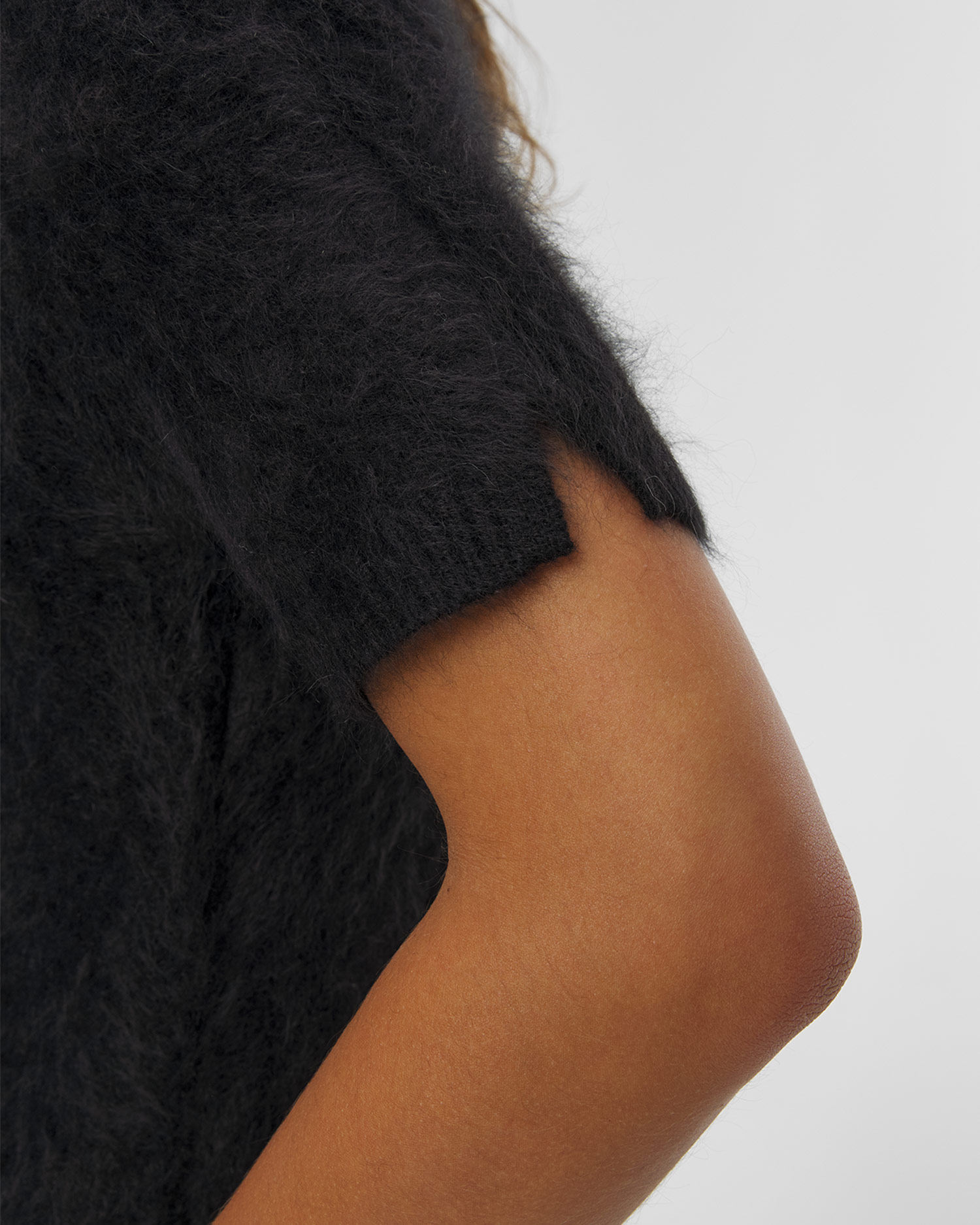 Soft Goat Brushed Short Sleeve Turtleneck Damen-Rollkragenpullover