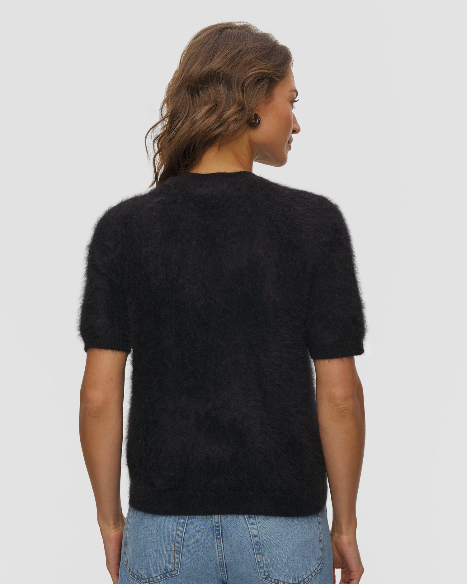 Soft Goat Brushed Short Sleeve Damen-Kaschmirpullover