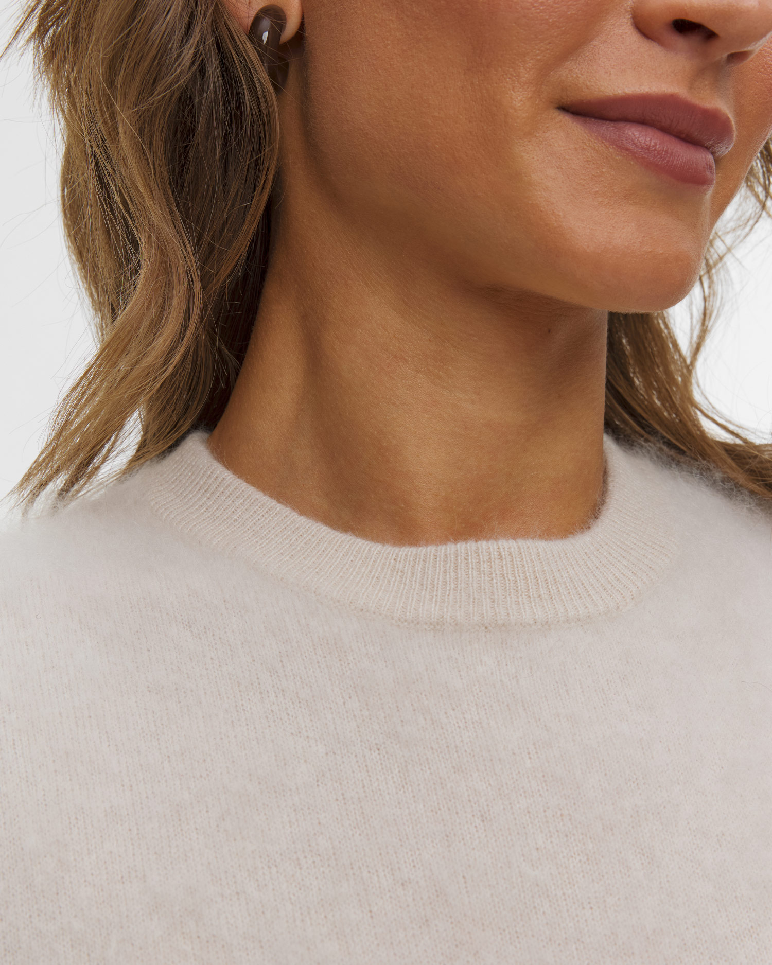 Soft Goat Brushed Short Sleeve Kaschmirpullover für Damen