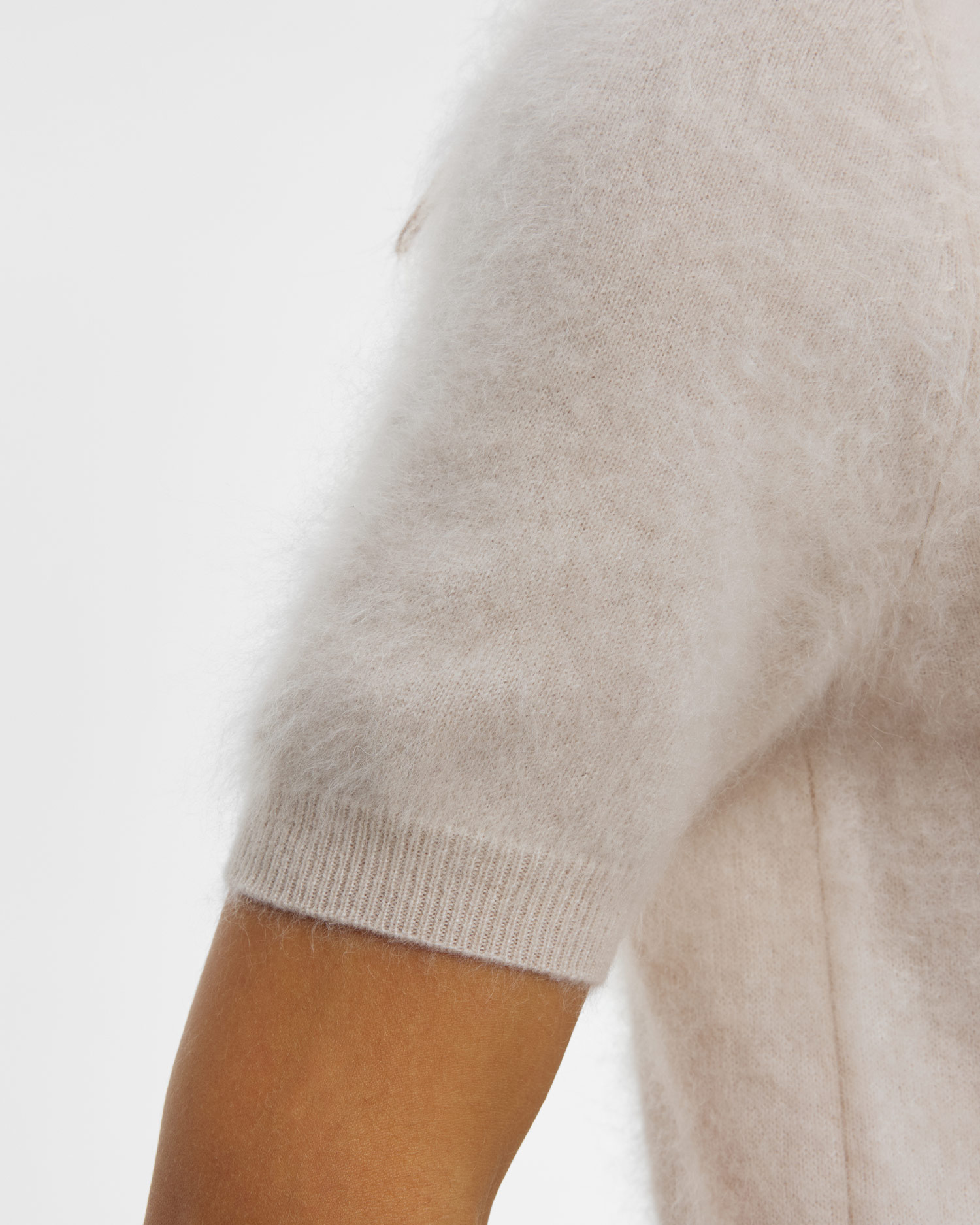 Soft Goat Brushed Short Sleeve Kaschmirpullover für Damen
